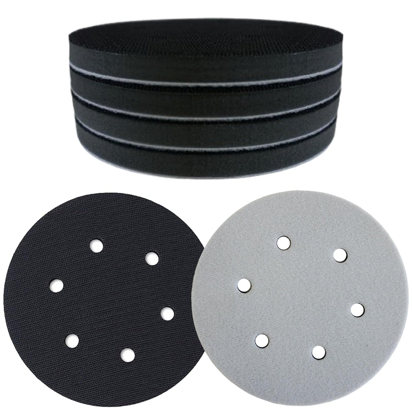 Crossarctic 5-Pack 6-Inch Sanding Interface Pads, Hook & Loop Soft EVA Foam Cushion Backing Pads for Orbital Sanders