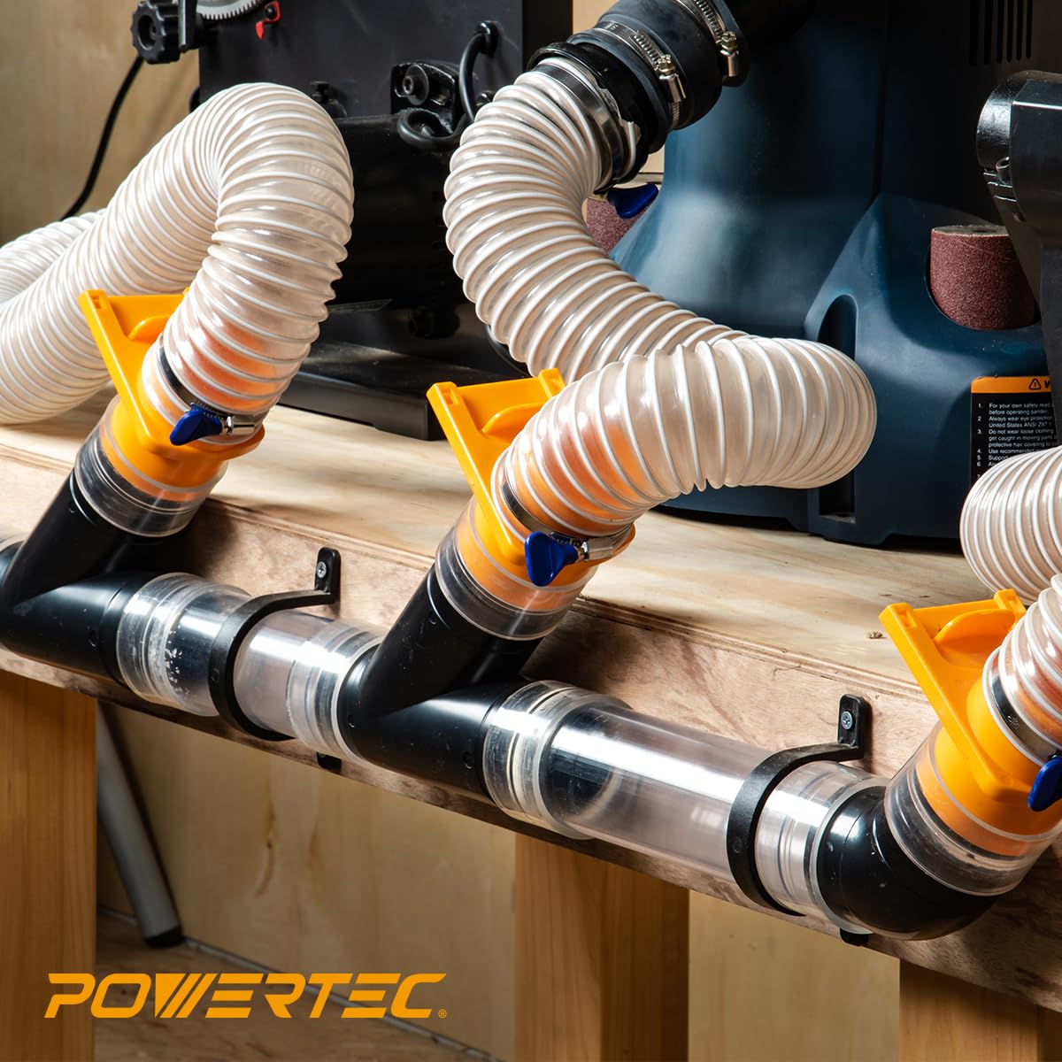 POWERTEC 2-1/2 Inch Y Fitting for 2 1/2 Inch Hose, 2 1/2 Inch Hose Connector Fittings for Dust Collection System, 1 pack (70179V)