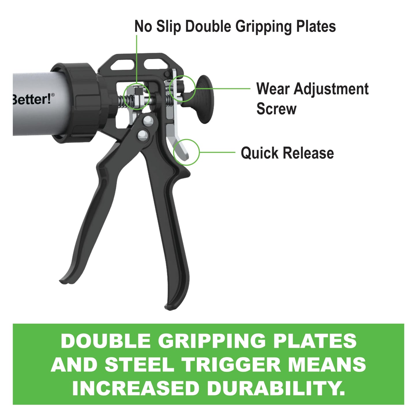 Albion Engineering Company B12S20 B-Line Manual Sausage Caulking Gun, 20 oz, 12:1 Drive