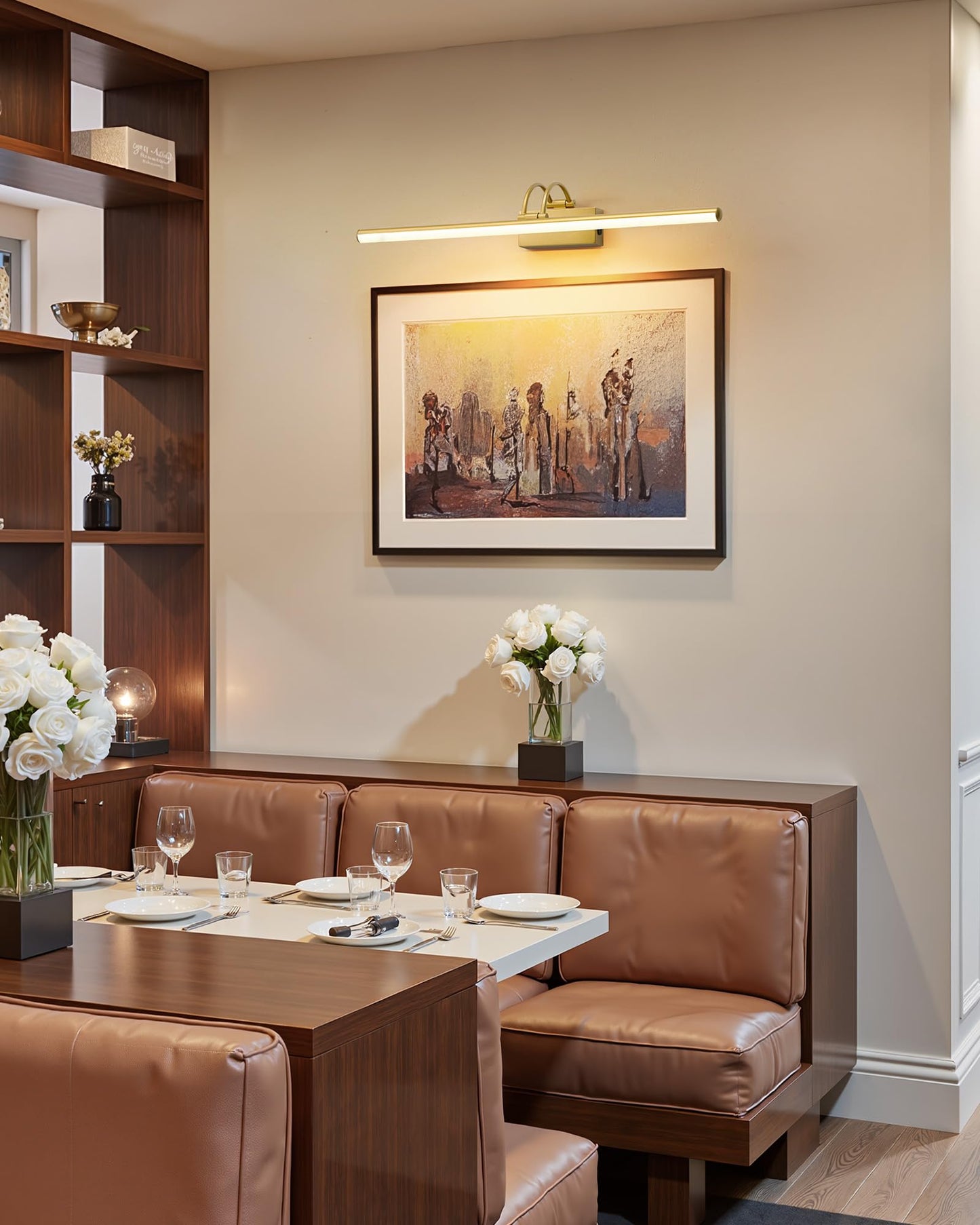 **KDG 24” LED Cordless Picture Light with Remote, 7000mAh Rechargeable Dimmable Art Light, Adjustable Swing Arm, Bronze**