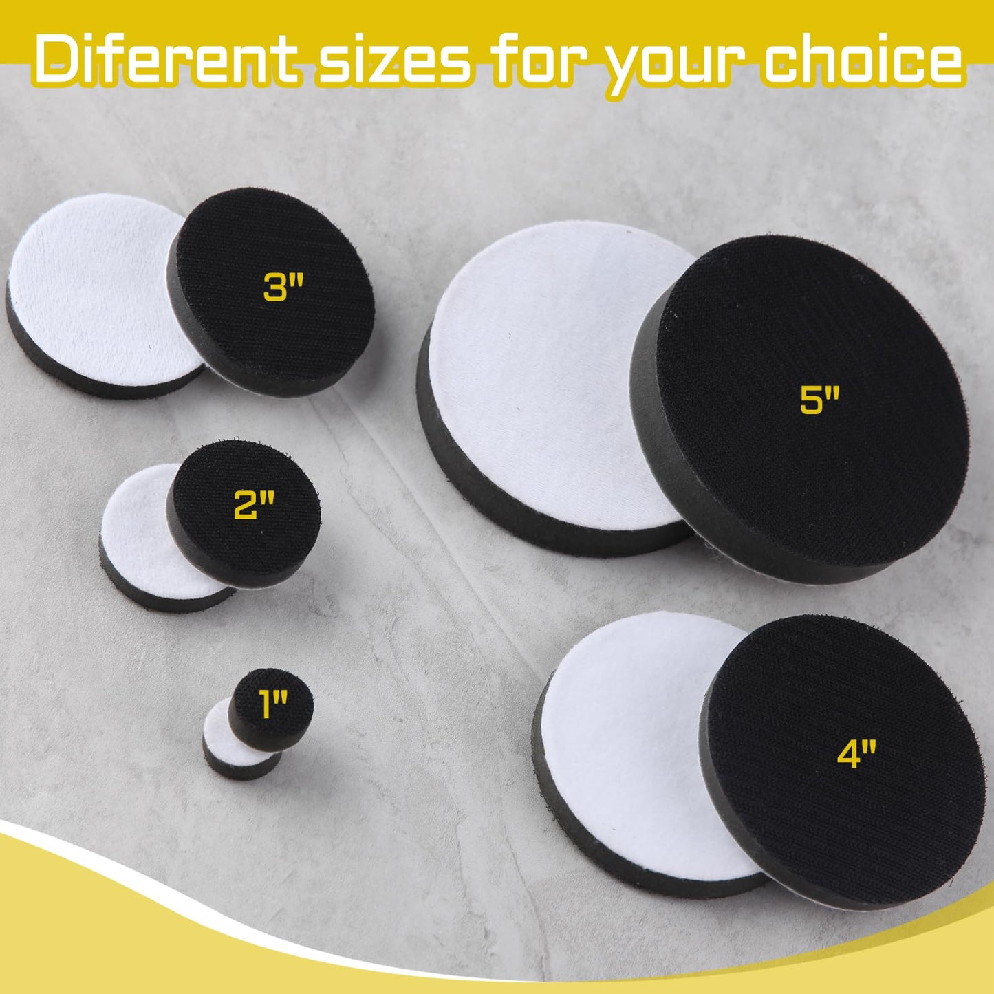 LEONTOOL 5-Pack 3" Hook & Loop Soft Foam Buffer Pads, Thick Sponge Cushion for Orbital Sanders, No-Hole Sanding Interface Pads