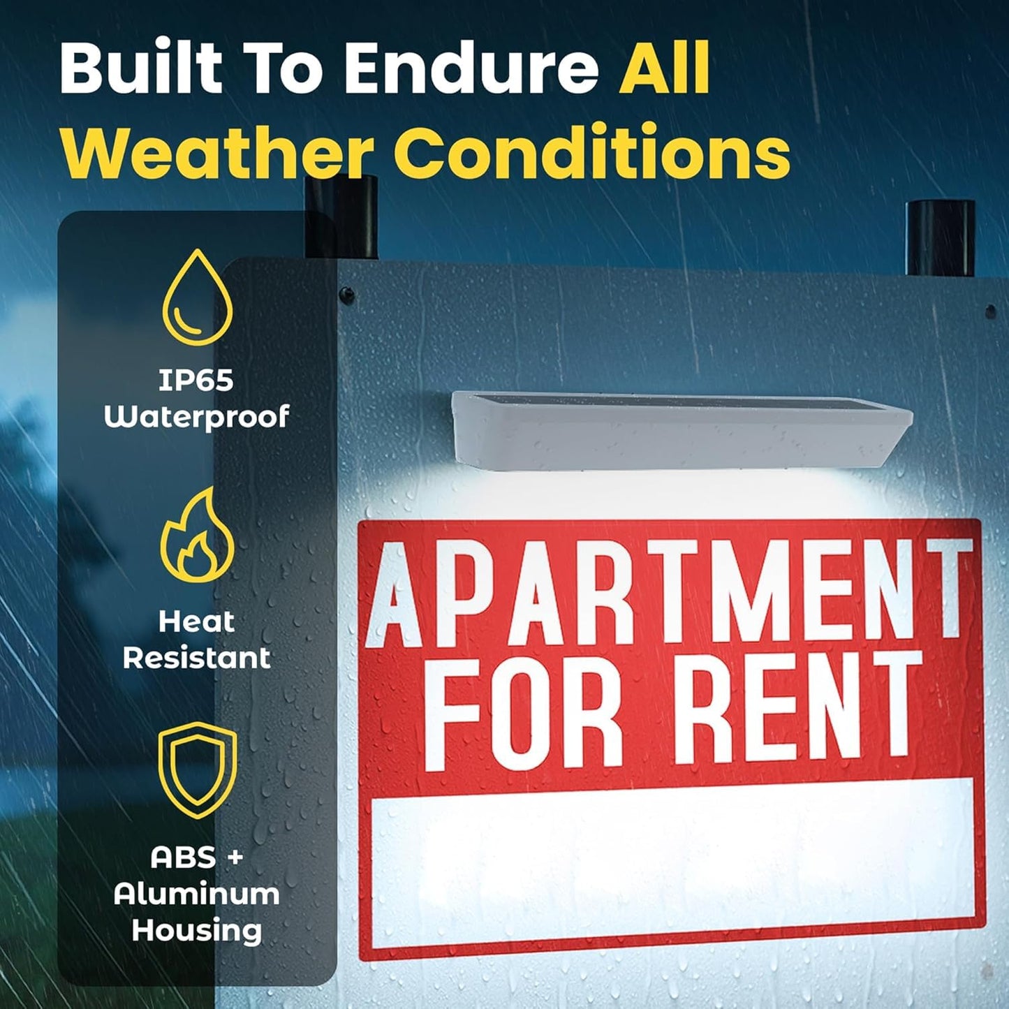 Brighticonics 2pck Solar Address Sign Light – IP65 Waterproof LED Lighted House Numbers – Easy Install, Auto Dusk-Dawn ON/Off, Outdoor Solar Address Signs for Yard, Homes, Business - Cold White 6000K