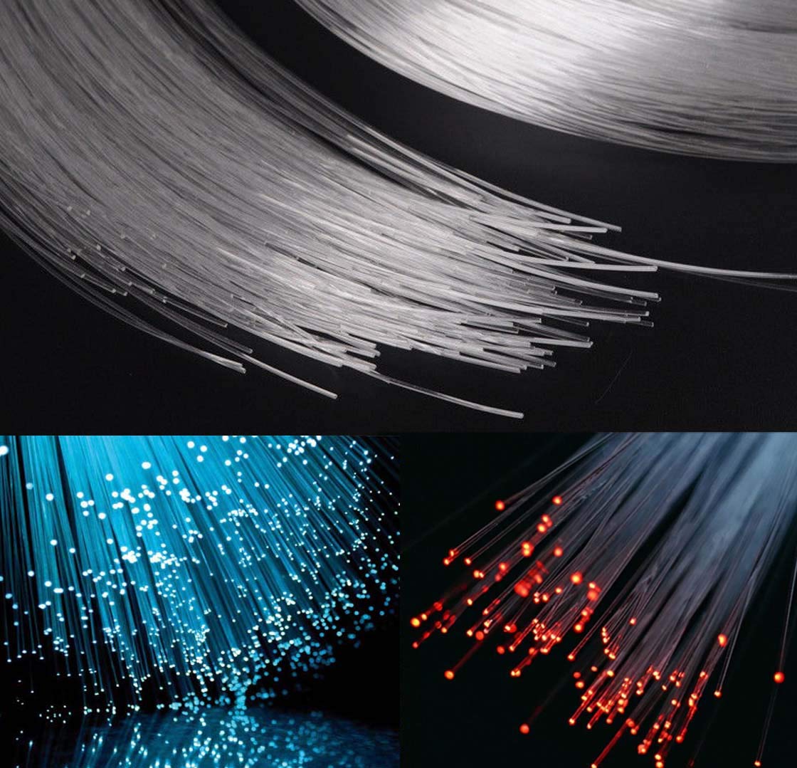 AZIMOM PMMA Plastic End Glow Fiber Optic Cable 1.5mm(0.06in) 50m(164ft)/Roll for Star Sky Ceiling All Kind Led Light Engine Driver Source