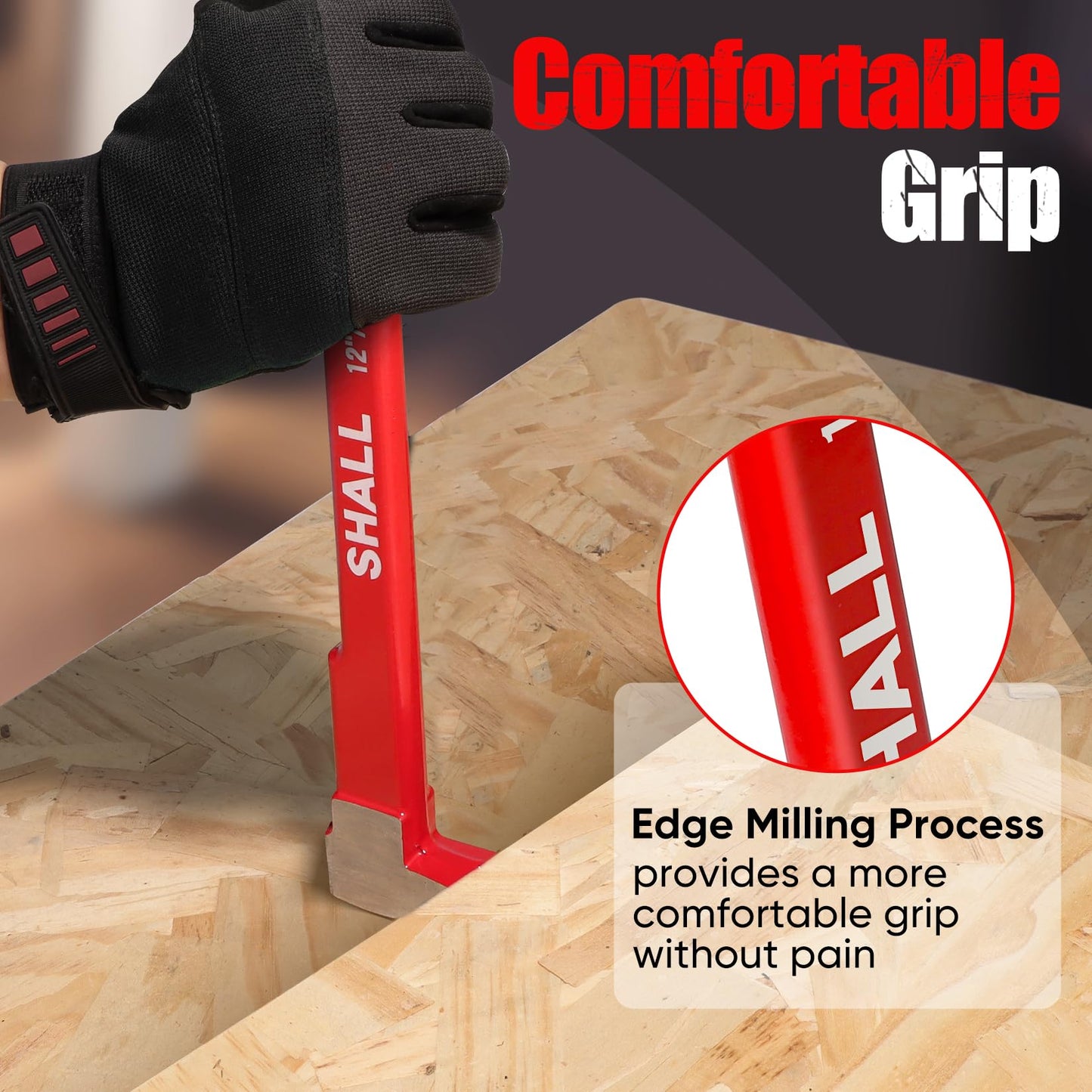 SHALL 3-Piece Nail Puller Set 12", 10", 8" – Heavy Duty Cats Paw, Claw & Wonder Bar, 40Cr Steel Crowbar for Home, Woodworking & Remodel