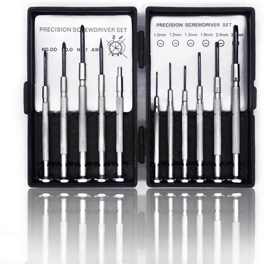 NSZETZ 11PCS Mini Precision Screwdriver Set, Magnetic Flathead & Phillips Tools for Jewelry, Watches, iPhone, Toys, Computers, Eyeglasses