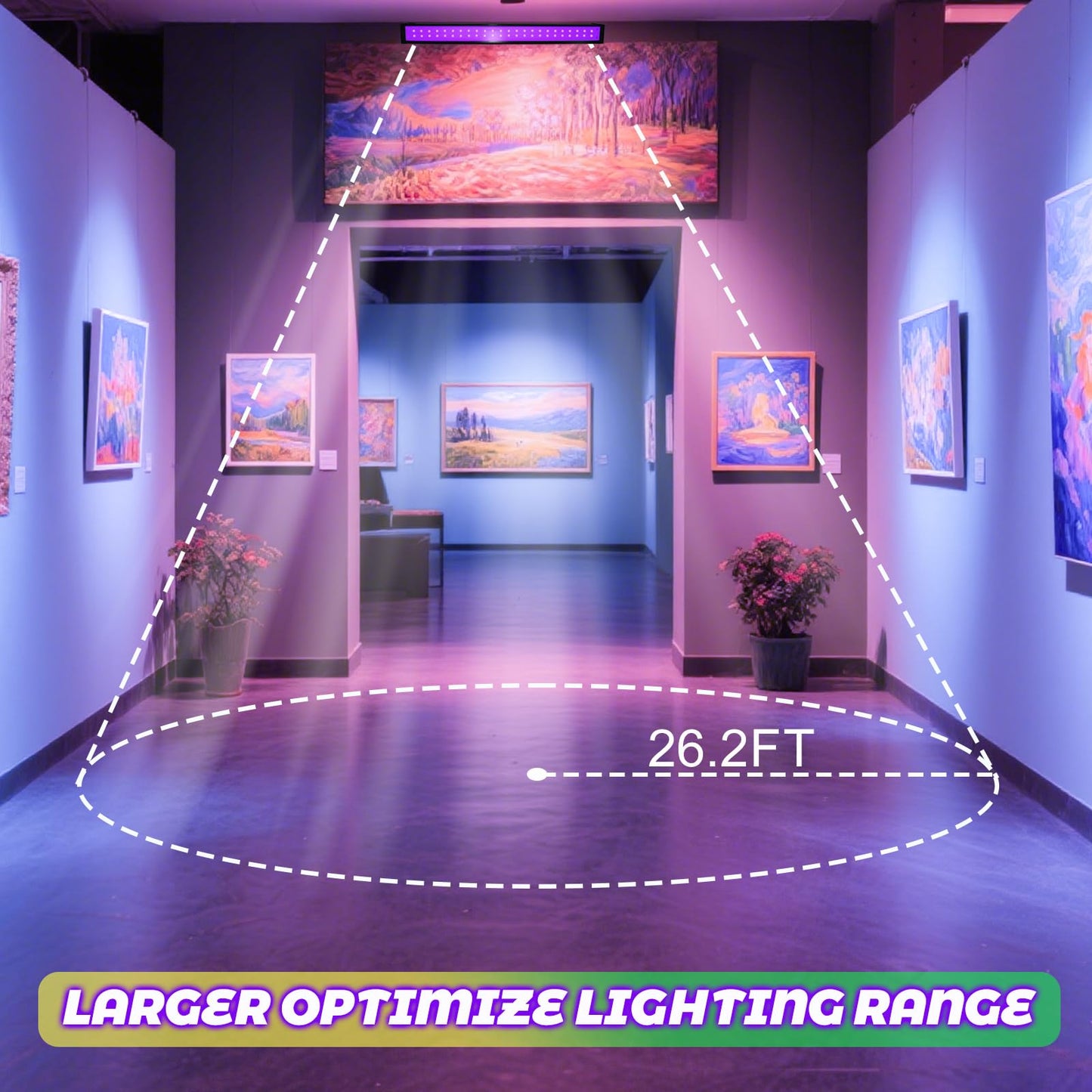 ycponggon 24W LED Black Light Bar, 1-Pack UV Blacklight for Halloween, Glow Parties, Body Paint, Bedroom, Game Room, Stage Lighting