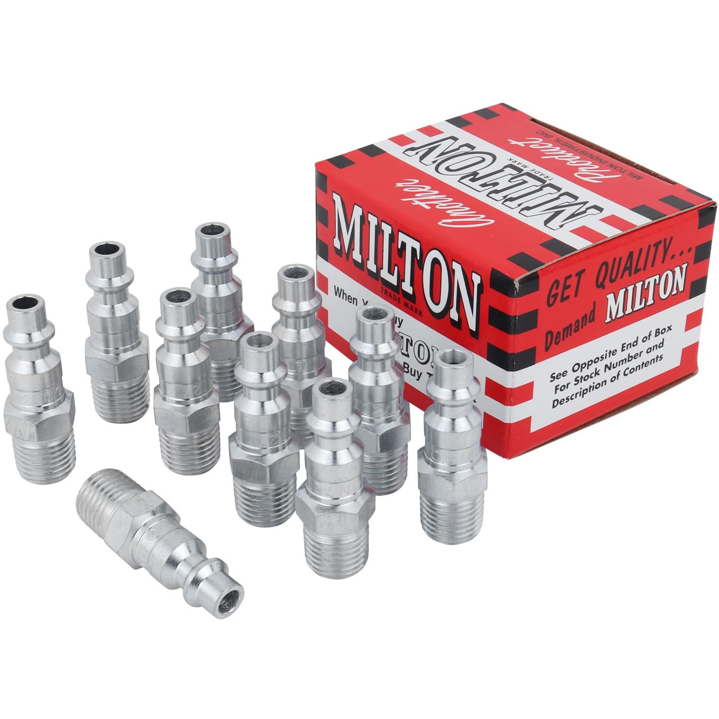 Industrial Air Plug, M-STYLE®, 1/4" MNPT, Air Compressor Fitting, Air Hose Quick Connect Fitting, 727 (Pack of 10)