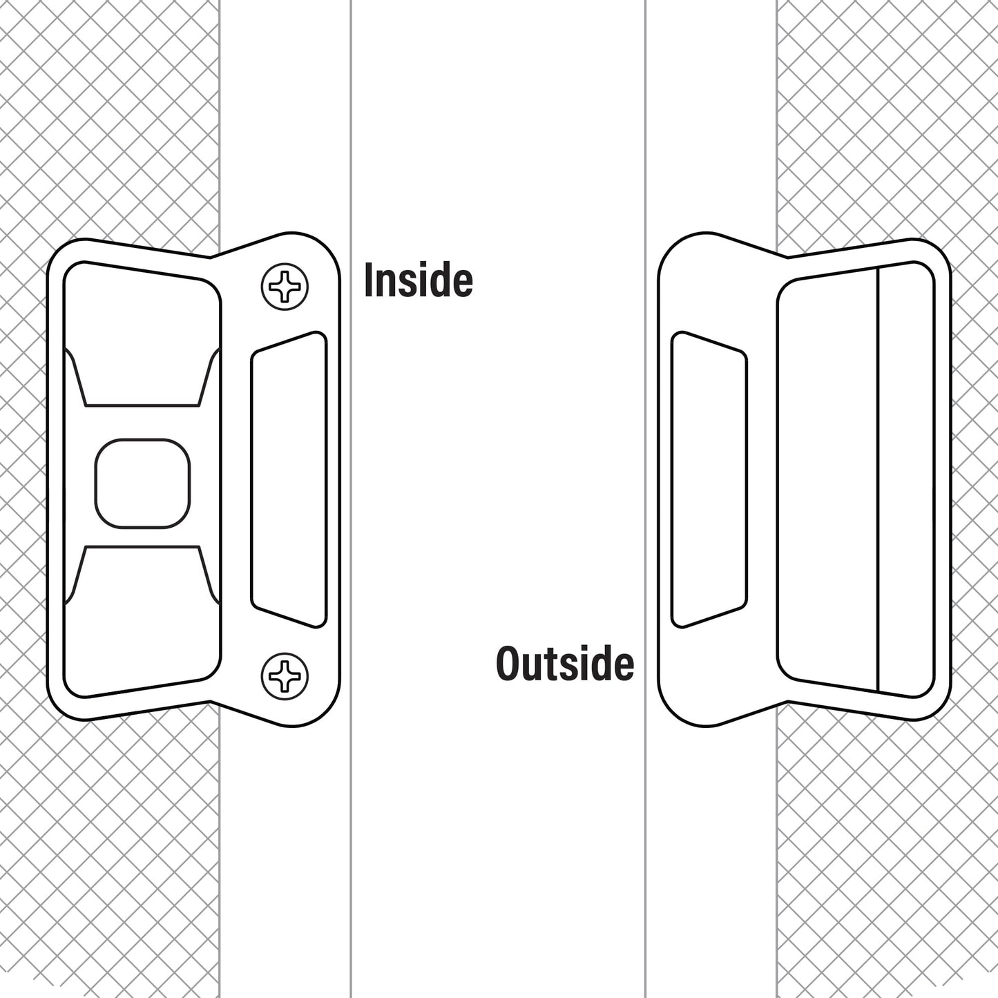 Prime-Line A 168 Black Plastic, Sliding Screen Door Latch and Pull, fits Superior (Single Pack), Black