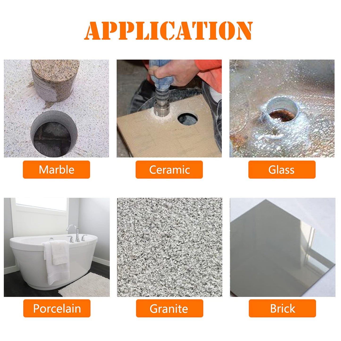 5 Inch Diamond Drill Bits Glass Hole Saw Drill Bit Set for Glass Ceramics Porcelain Ceramic Tile Marble