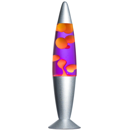JAMBO BEZALM 16" Magma Lamp – Relaxing Night Light with Silver Base, Purple Liquid & Yellow Wax for Home, Office, Bedroom Decor