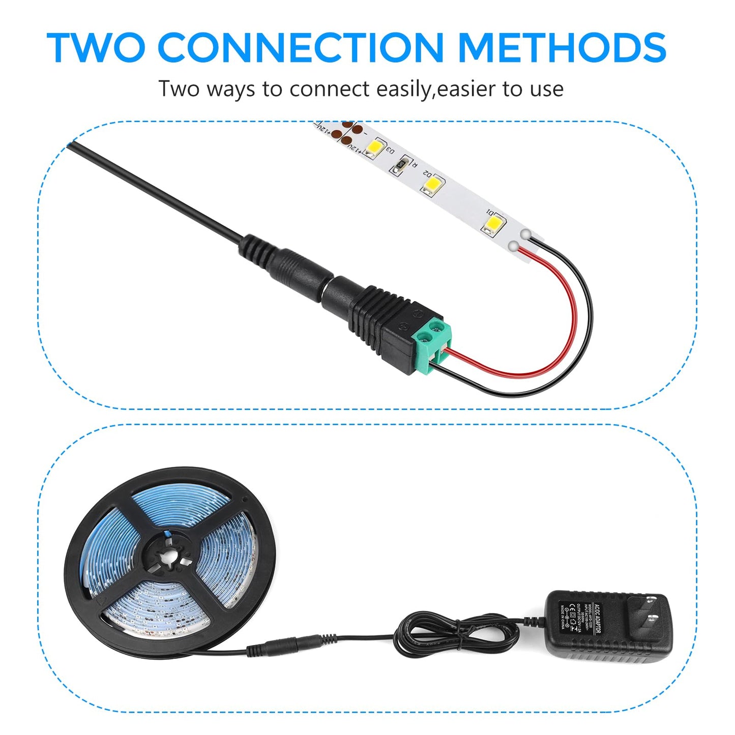 LightingWill 12V Power Supply Adapter, 24W 2A AC 110V to DC 12V Transformer, Wall Plug with 5.5×2.1mm DC Connector for 12V Devices