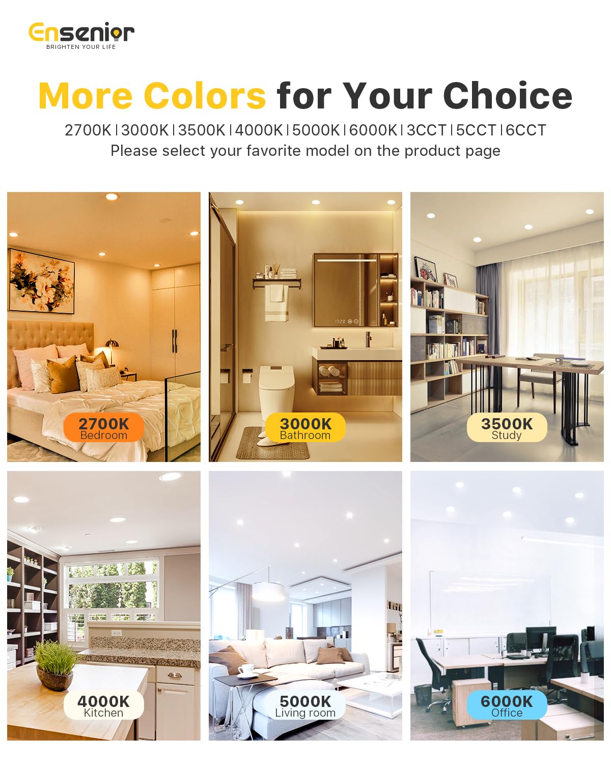 Ensenior 12-Pack 6" LED Recessed Canless Light, Dimmable, 5000K Daylight, 12W 120V, 1200LM, Ultra-Thin Wafer, ETL/FCC/IC Rated