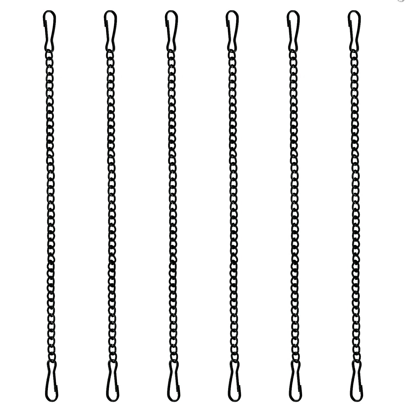 6 Pcs 20 Inch Stained Glass Window Hanging Chain - Black Hanging Chain, Window Art Decor, Patio Garden Outdoor Decorative Hangings Glass Panels Chains