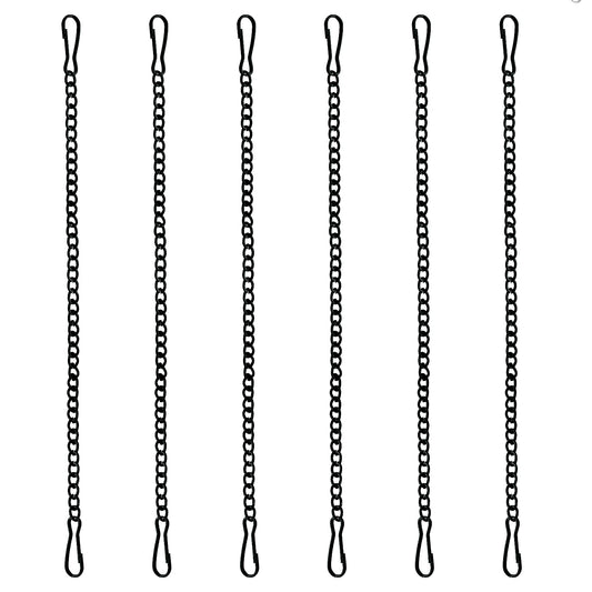 6 Pcs 20 Inch Stained Glass Window Hanging Chain - Black Hanging Chain, Window Art Decor, Patio Garden Outdoor Decorative Hangings Glass Panels Chains