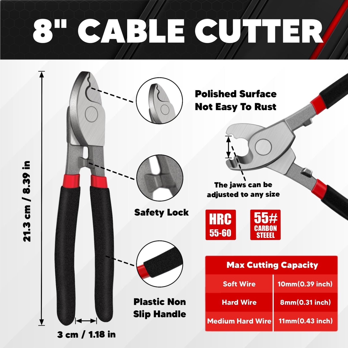 C&T 4-Piece Bolt Cutter & Pliers Set – 14” & 8” Bolt Cutters, 8” Wire Cable & Rope Cutters, Cr-V Blades, Carry Bag