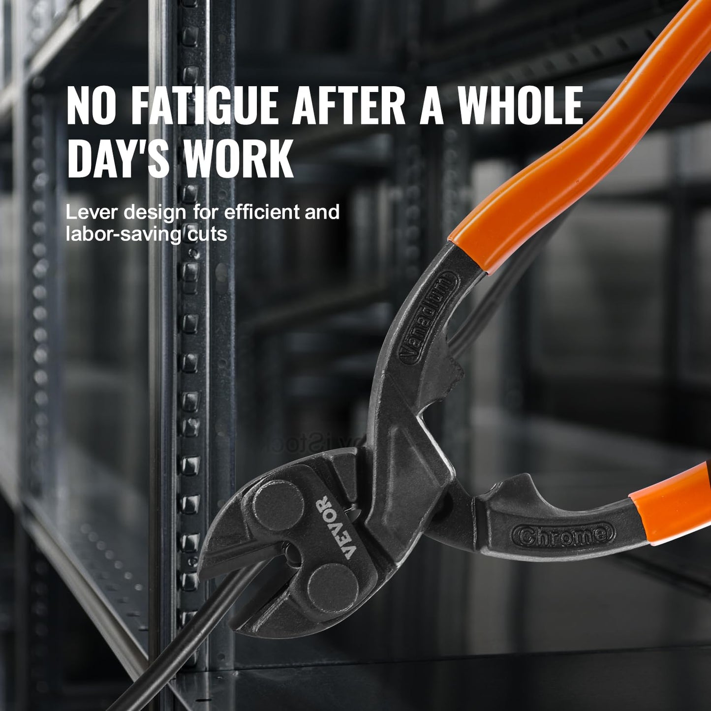 VEVOR 8" Mini Bolt Cutter, Ergonomic Handle, Heavy-Duty Chromium Vanadium Steel Blade for Bolts, Rods, Chains & Cables