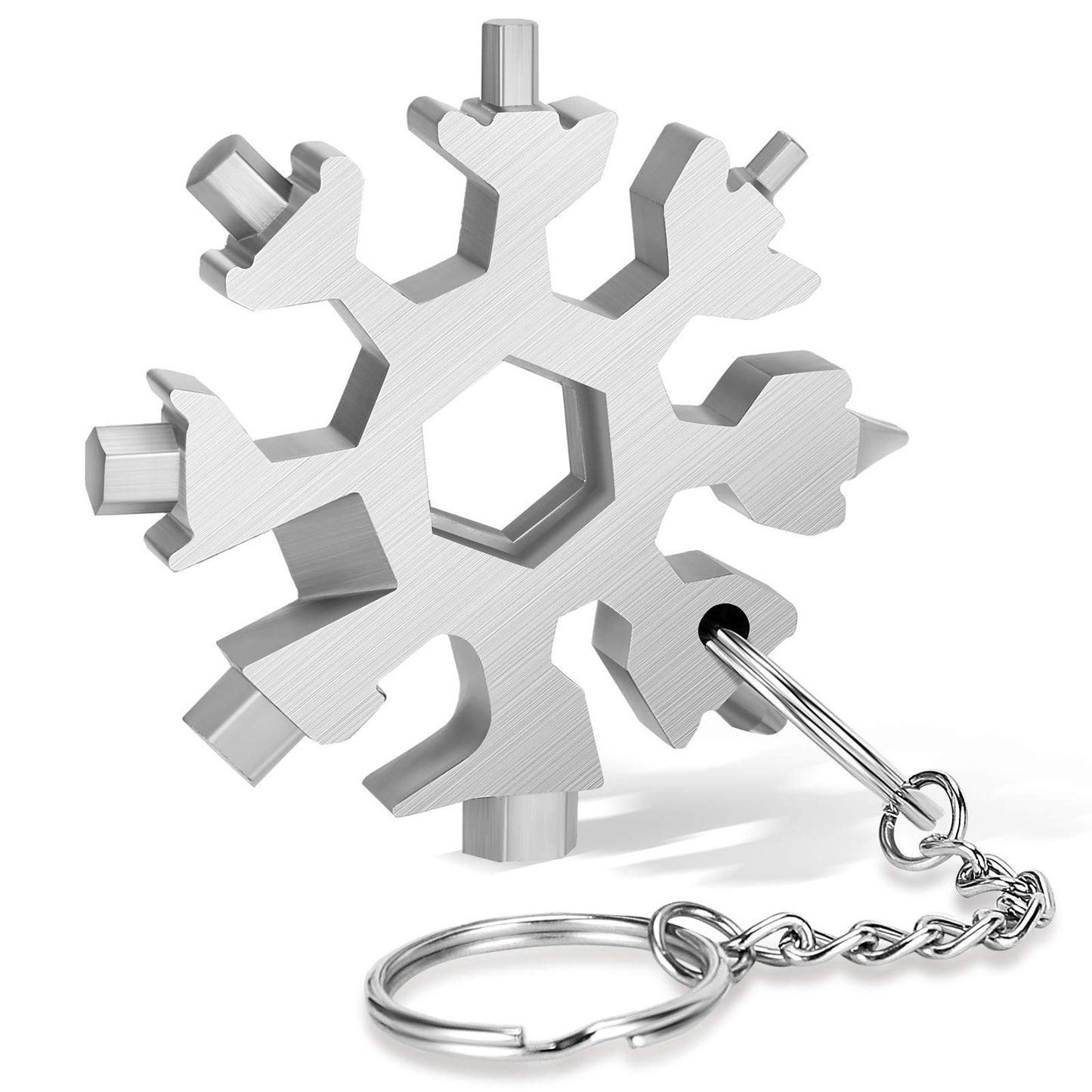 DOOGAXOO 18-in-1 Snowflake Multi-Tool, Stainless Steel Bottle Opener, Wrench & Screwdriver, Portable Outdoor Gadget, Gift for Men