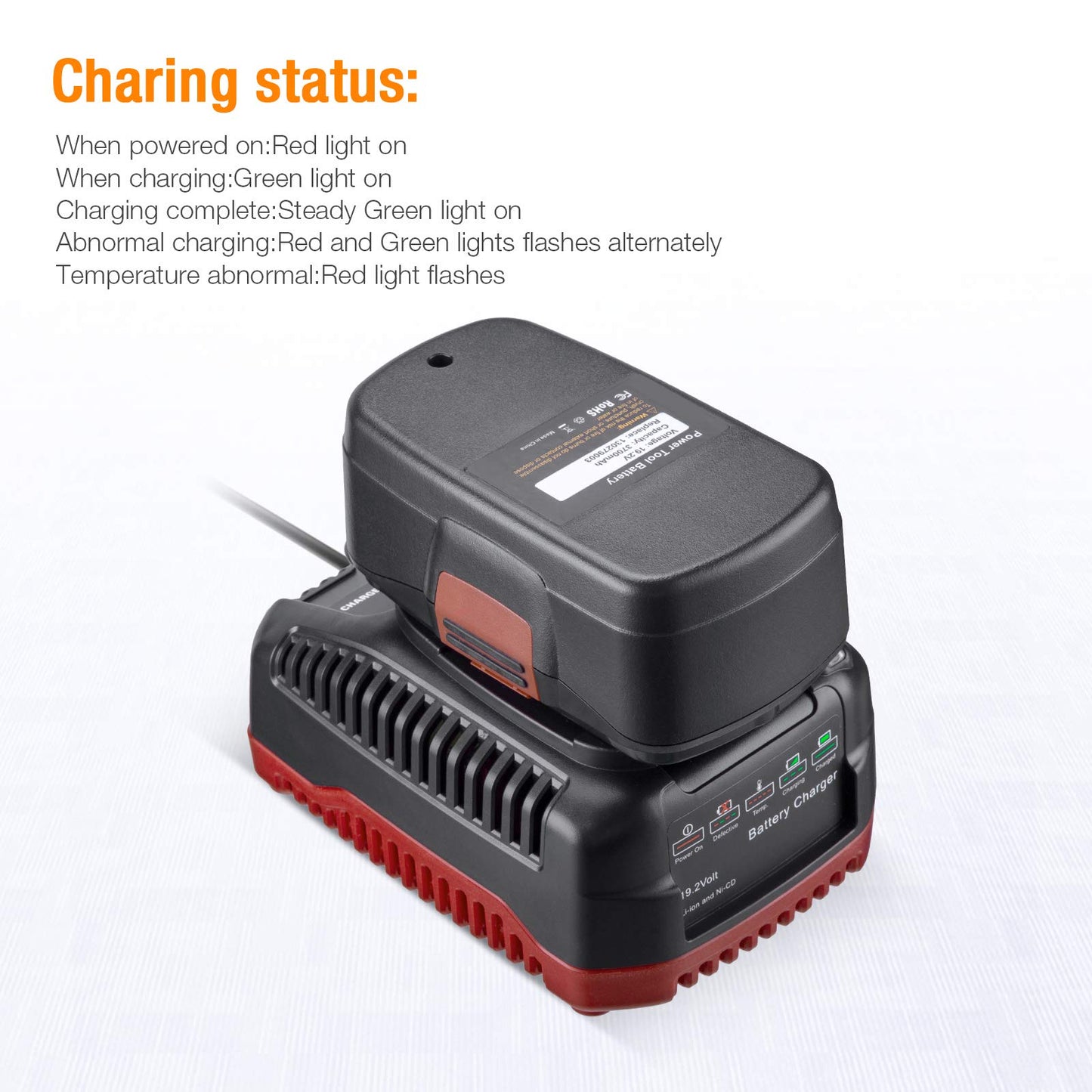19.2V C3 Replacement Charger for Craftsman DieHard XCP Li-ion & Ni-CD Batteries 140152004 1425301 1323903 130279005 11375 11376