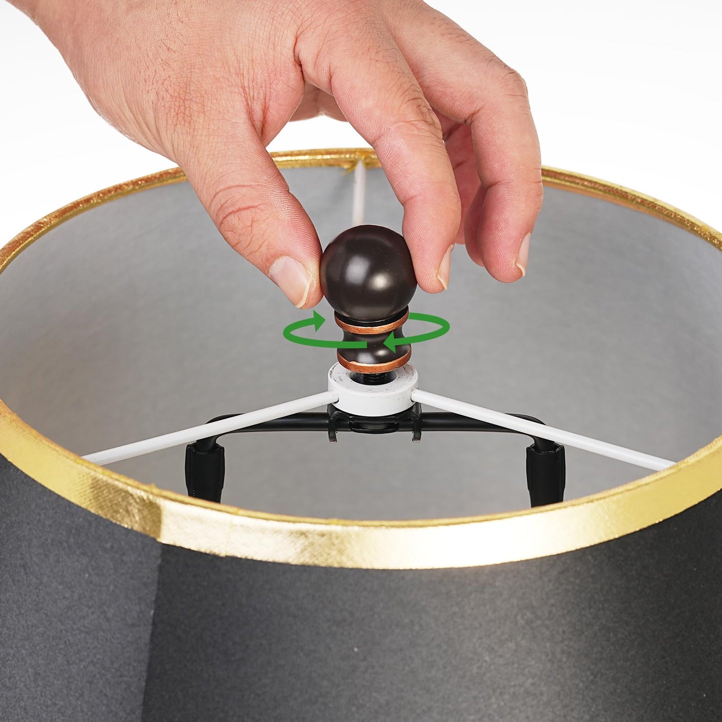 Ball Lamp Finial Cap for Shade Top, Solid Heavy Metal Screw Finial, 1/4-27” Thread, Fits Table & Floor Lamps