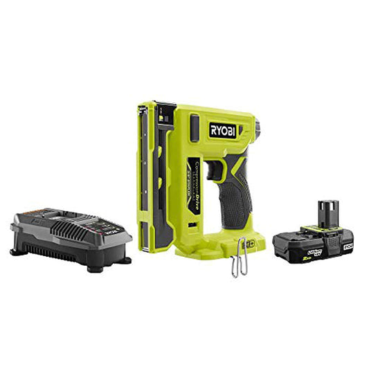 RYOBI P317-P163 18-Volt ONE+ Cordless Compression Drive 3/8 in. Crown Stapler Kit with 2.0 Ah Battery and Charger