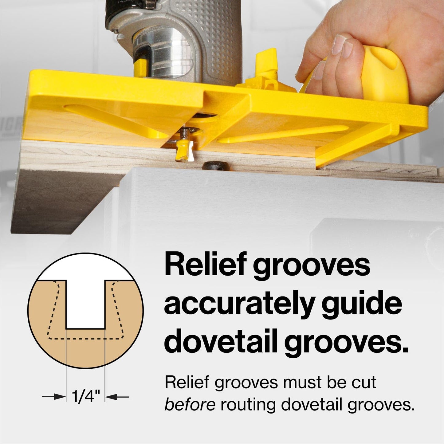 MICROJIG MatchFit Grid Router Guide, Woodworking Precision Tools for Dovetail Track, Easy Setup, Self-Indexing Design 4" Spacing, MFRG-400-000