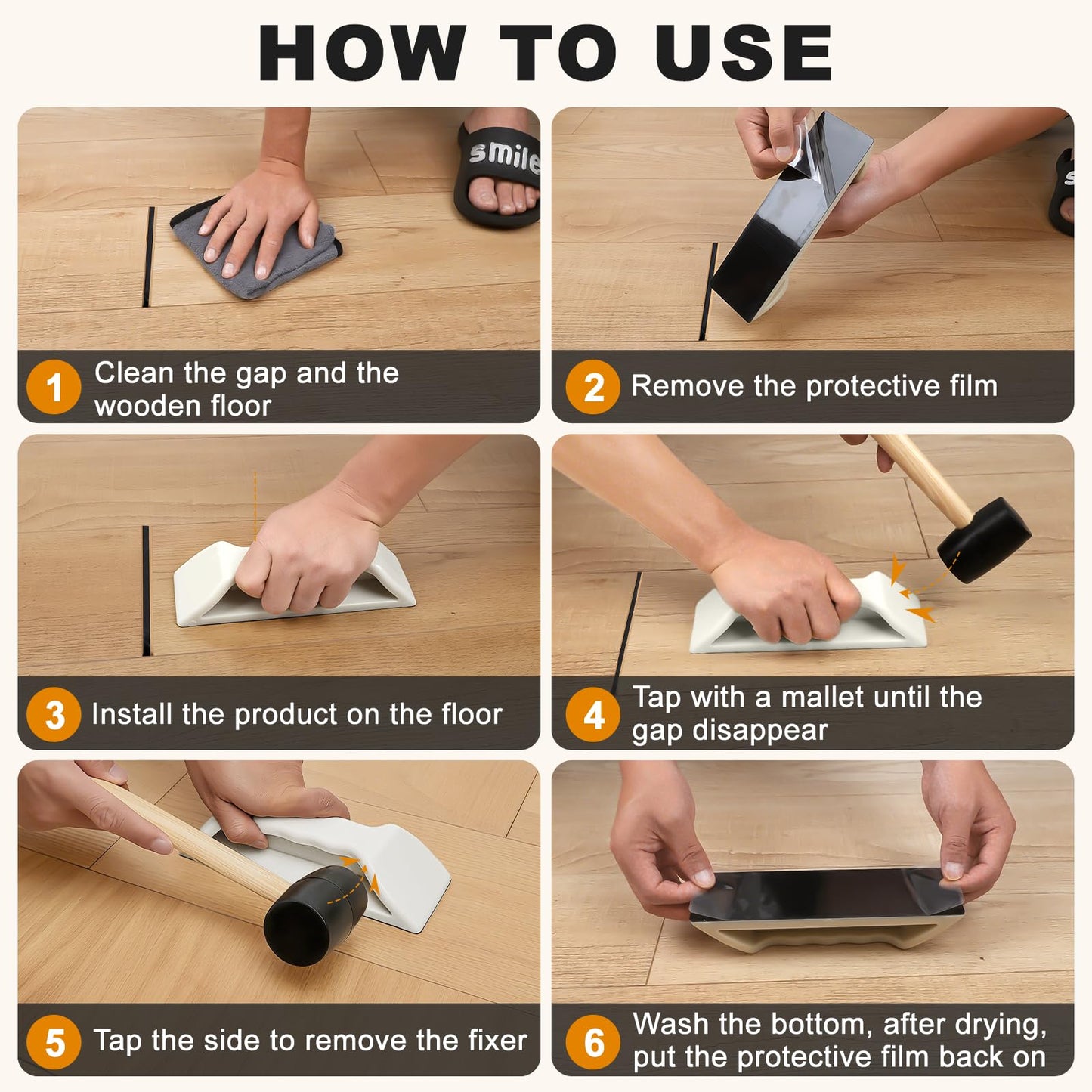 Floor Gap Fixer Tool – Heavy-Duty Plank Grabber with Washable Adhesive Pad for Laminate, Vinyl & Hardwood Flooring Repair