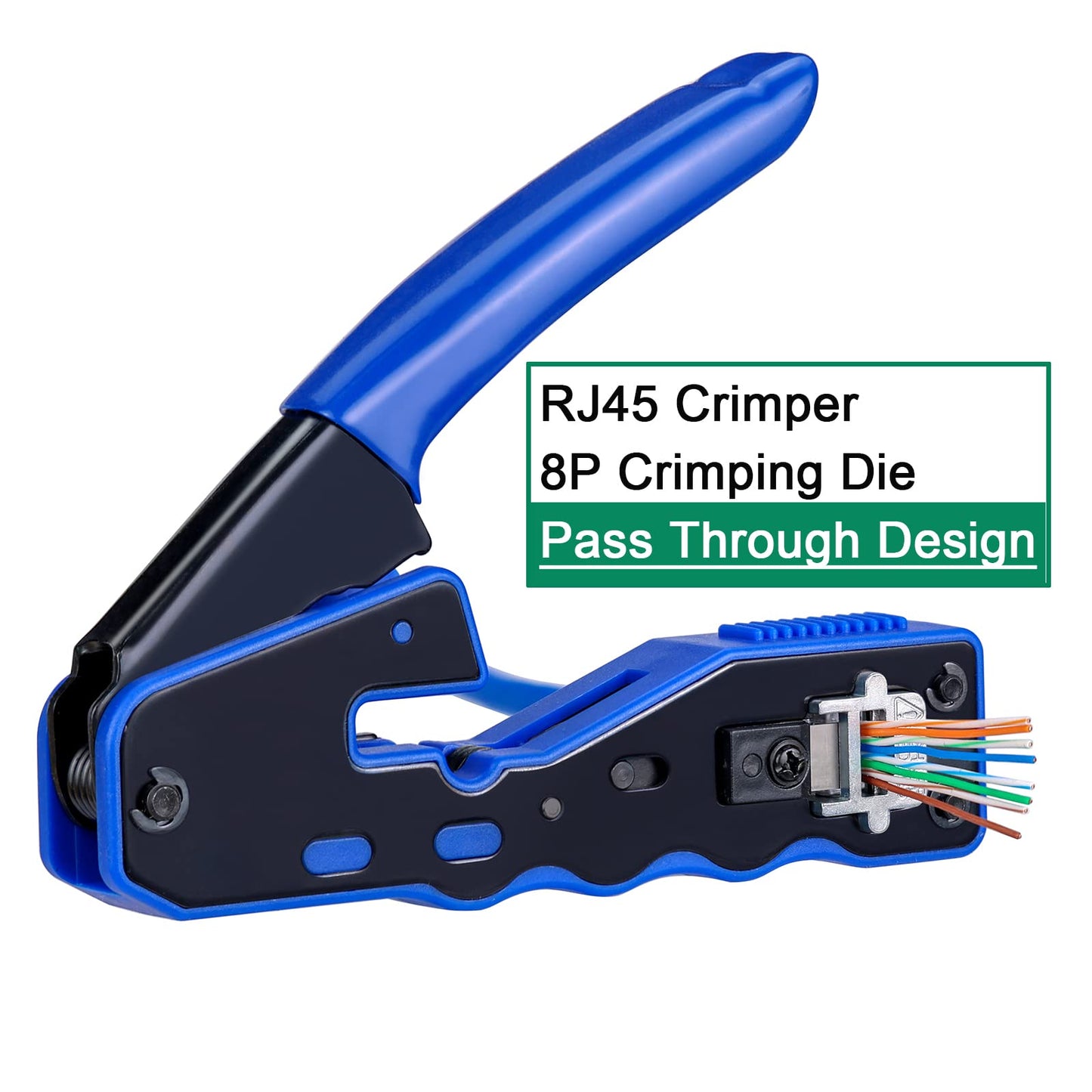 Therathy RJ45 Crimp Tool Kit, Ethernet Crimper for Pass-Through RJ45, Includes Cat6 Connectors, Cat5/Cat5e/Cat6 Network Cable Tool Set