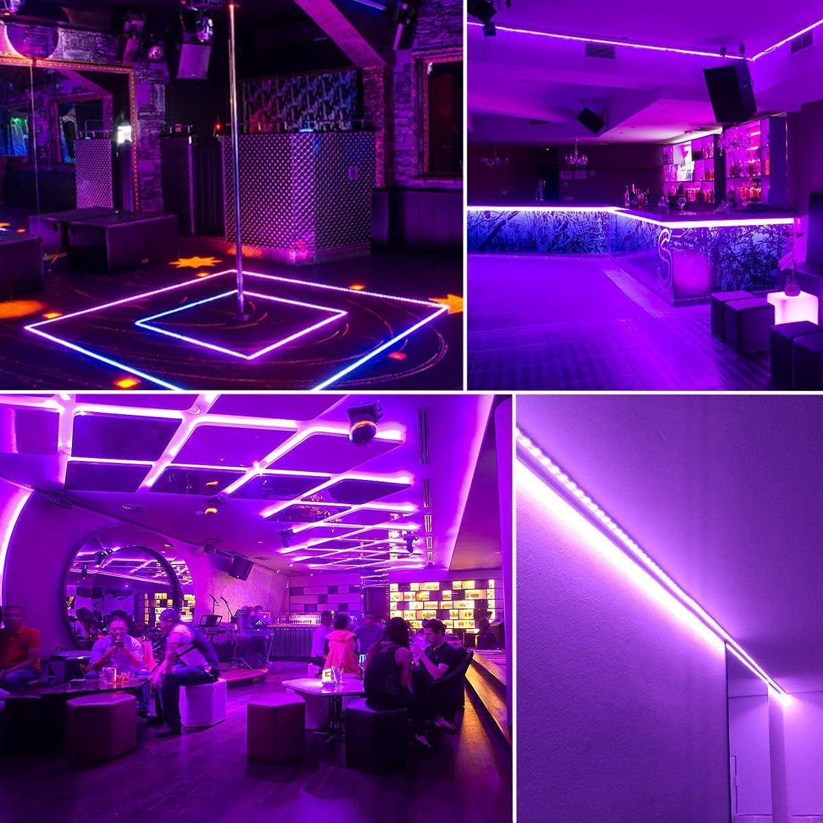 YQNLIFA 40FT Black Light Strip, 720 LED Flexible Adhesive UV Light for Halloween, Neon Party, Resin Curing, Posters & Glow Decor