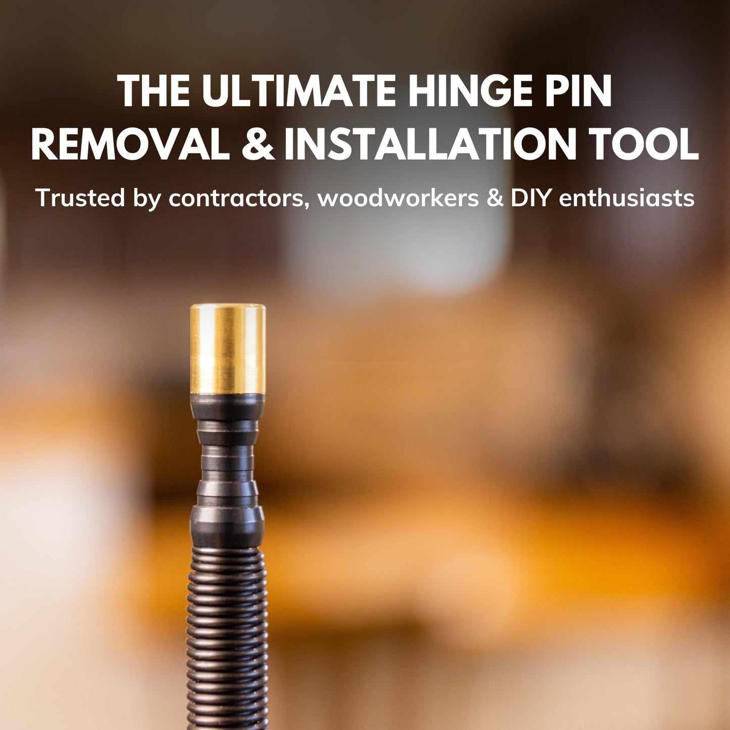 HIT Tool Spring-Driven Door Hinge Pin Removal Tool – Steel-Faced Hammer, Compact Hammerless Design, Easy Pin Install & Removal, USA Made