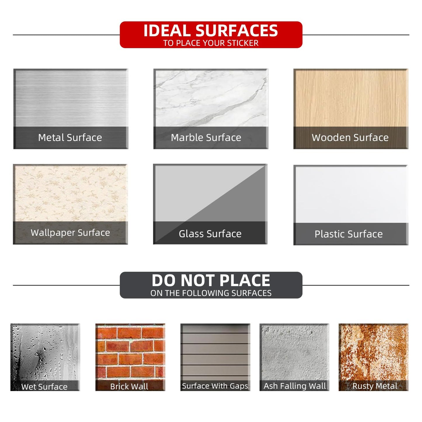 EXIT Sign Glow in the Dark Decals, 2-Pack 10"x7" Vinyl Stickers with 4 Arrows, Photoluminescent Emergency Signs, Visible 8 Hours