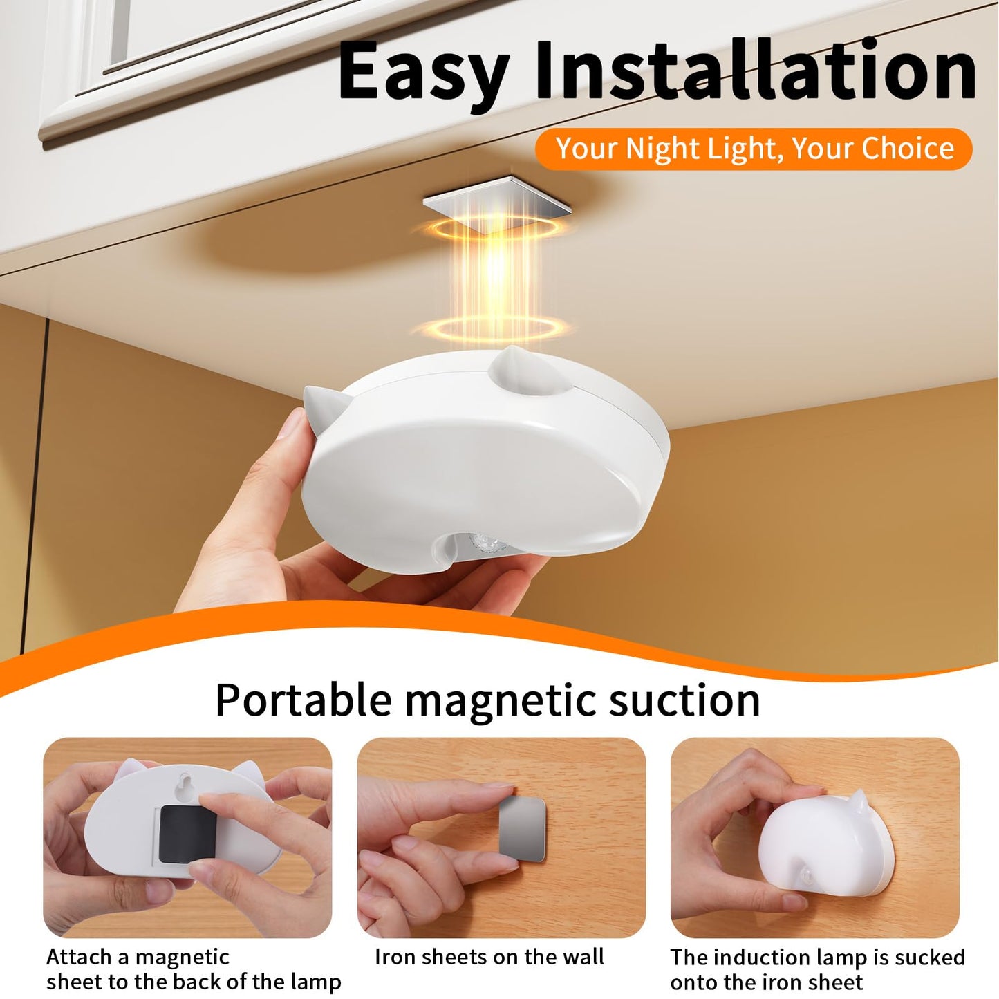 Blissfuhue 3-Pack Motion Sensor Stair Lights – Rechargeable, Magnetic, Wireless LED Step Lights for Hallway, Bedroom, Kitchen