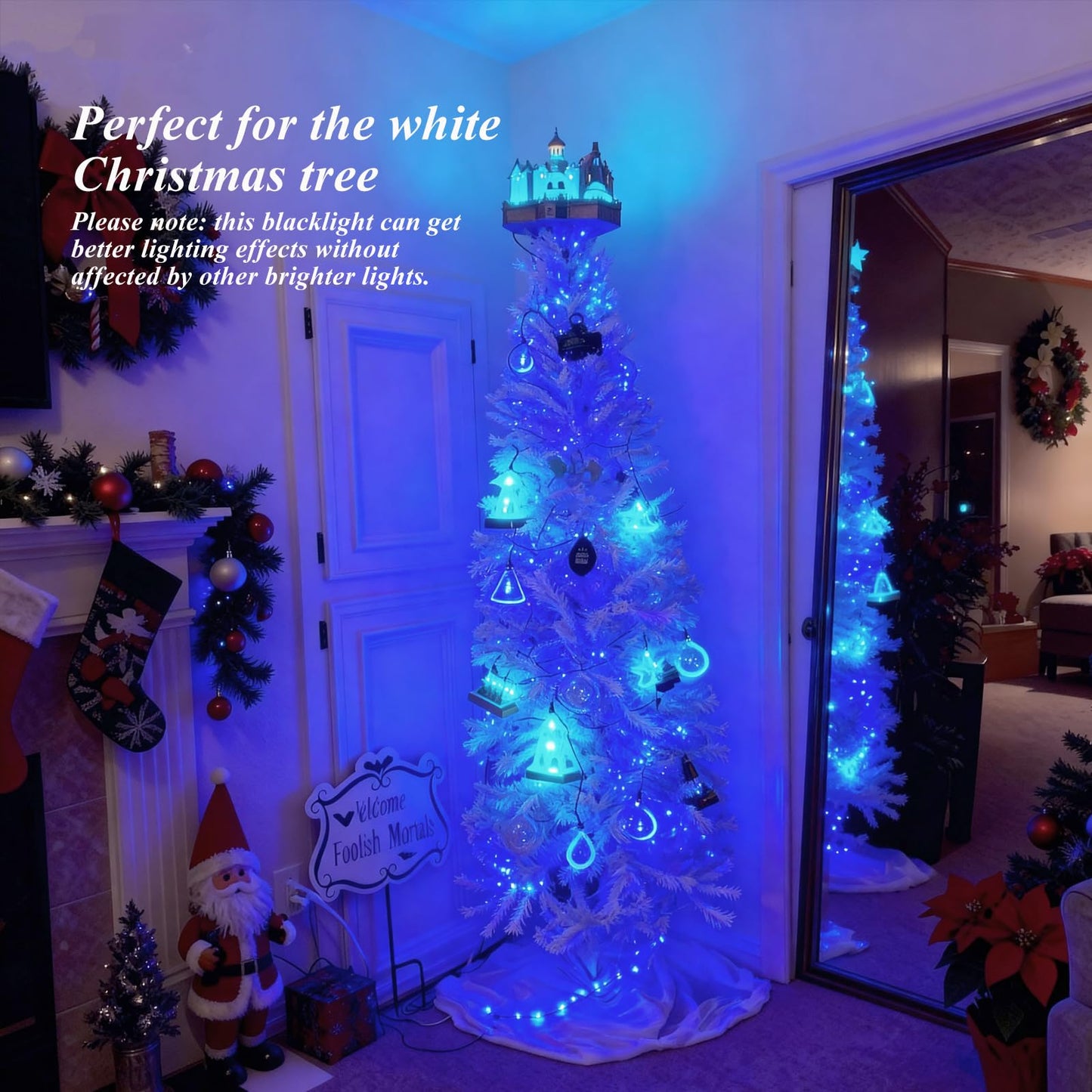 Solhice 60ft Black Light String Lights, 240 LED UV Blacklights with Remote, Plug-In Glow Party Fairy Lights for Bedroom & Birthday