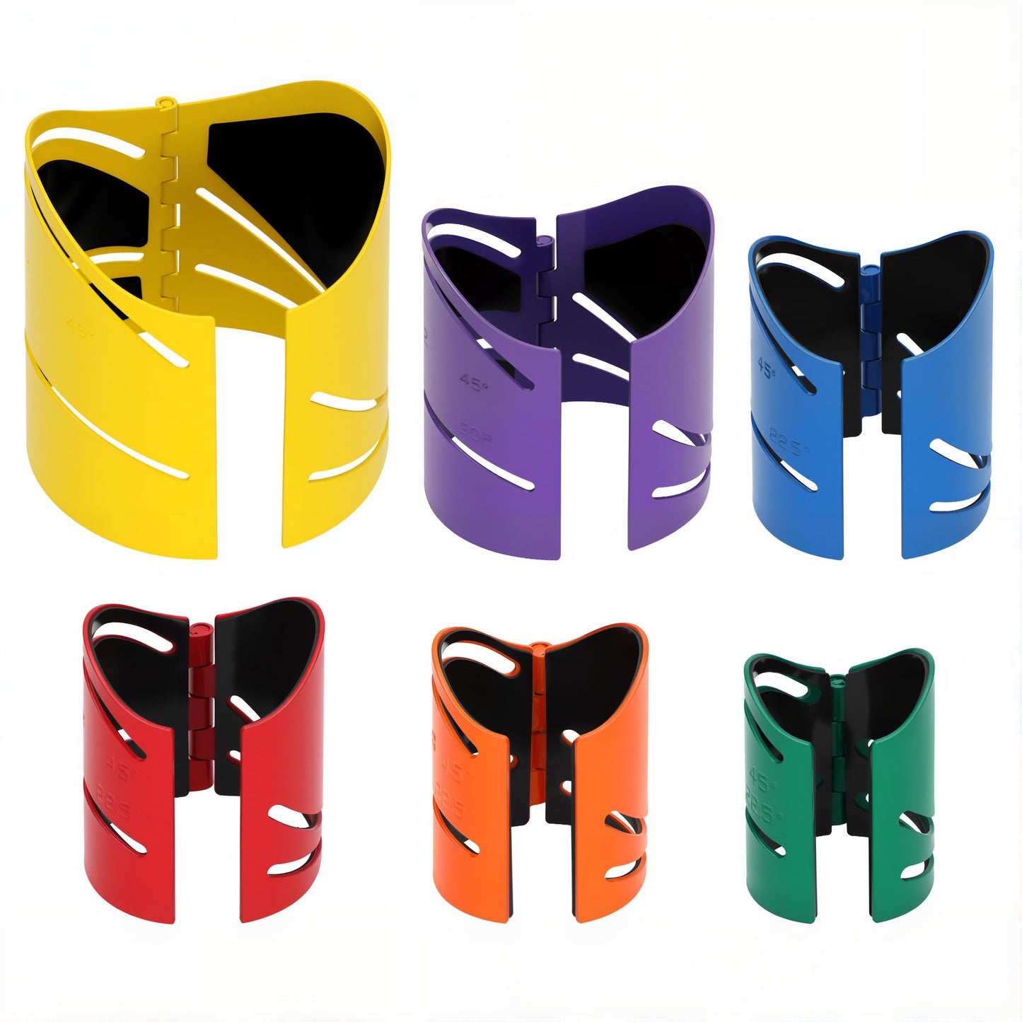 Drkerr 6-Piece Magnetic Metal Pipe Cutting Guide Kit, 1-1/2" to 4-1/2", 45°/90°/22.5° & Saddle Cuts, Steel Pipe Marking Tool