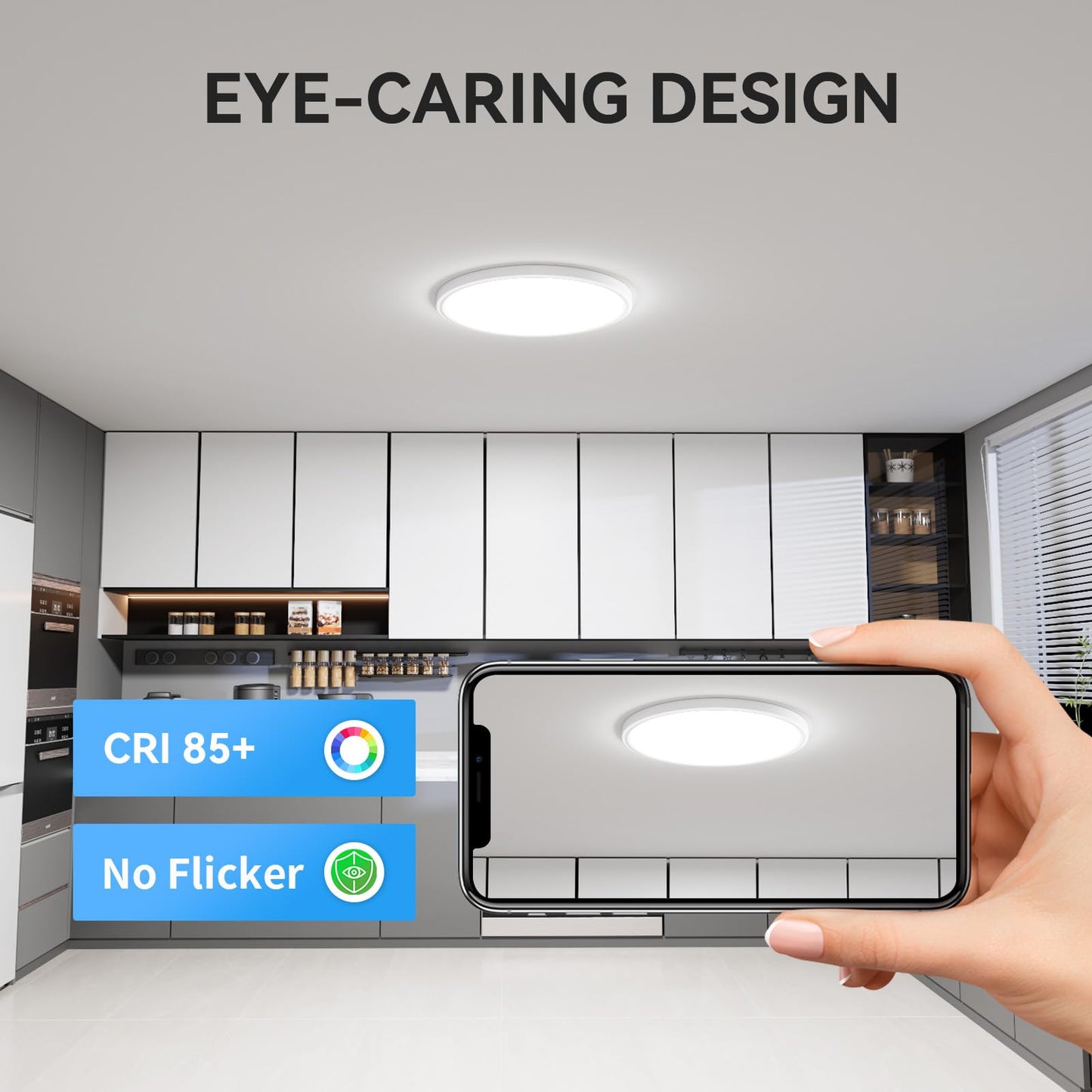 WKONCLDY 6-Pack 12" 3200lm LED Flush Mount Ceiling Light, Super Slim 5000K Daylight for Bedroom, Living Room, Dining, Garage & Office