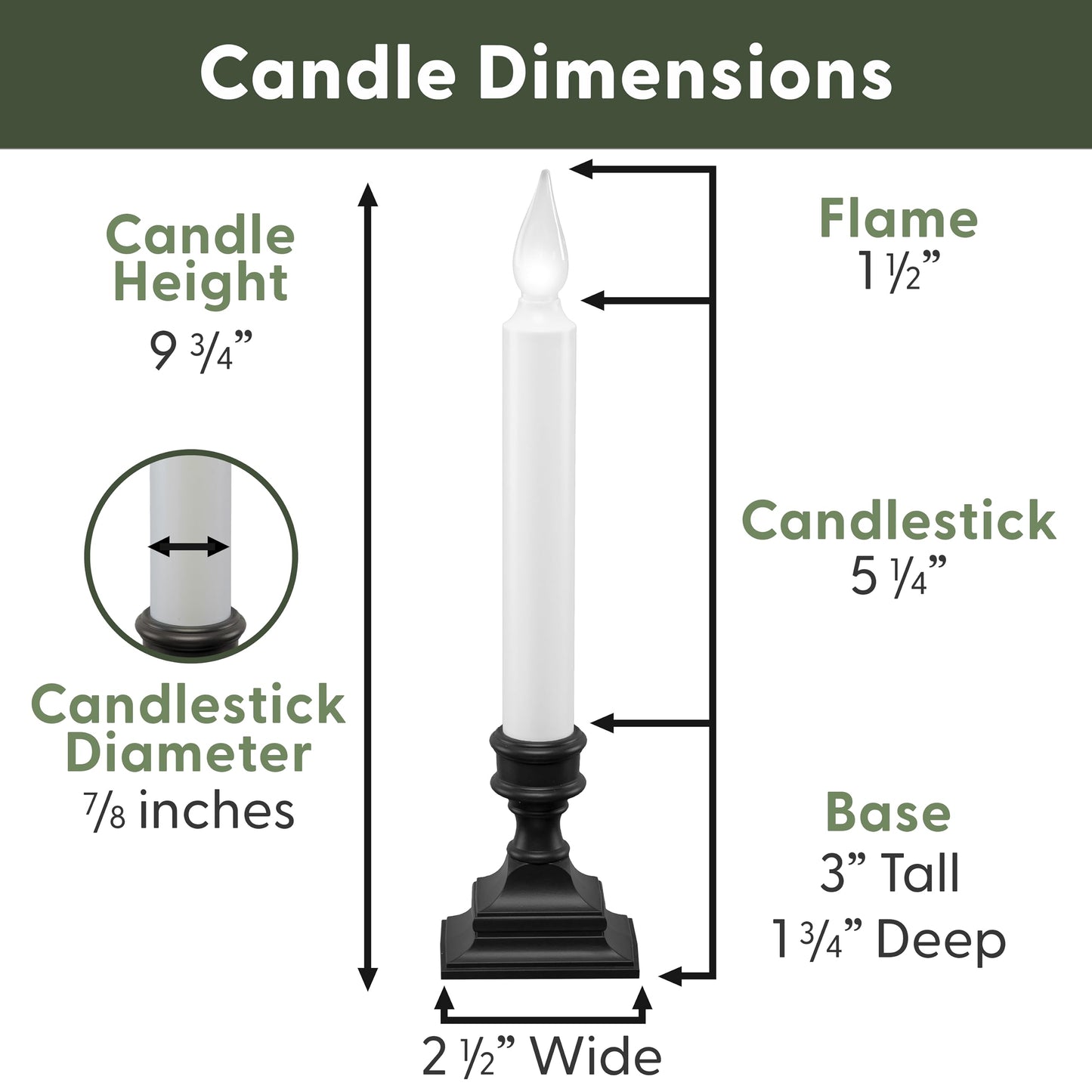 612 Vermont LED Battery Operated Window Candles with Timer, Bright Hot Spot, VT-1506A-4 (Pack of 4, Antique Bronze)