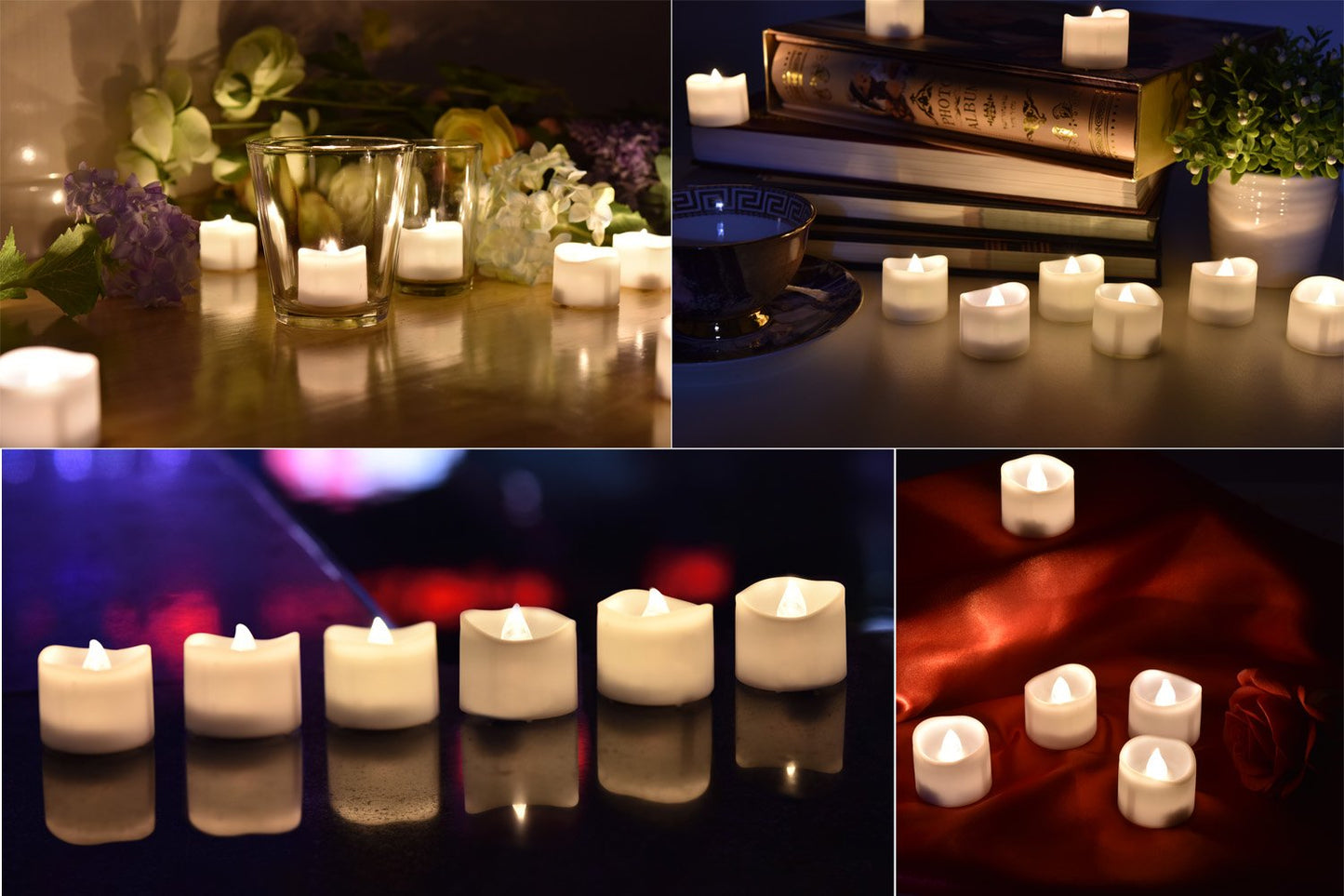 eLander LED Tea Lights Flameless Candle with Timer, 6 Hours on and 18 Hours Off, 1.4 x 1.3 Inch, Warm White, [12 Pack]