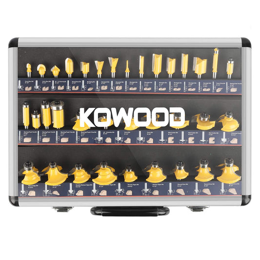 KOWOOD Router Bits Sets of 35B Pieces 1/4 Shank Router Bit Set T Shape Wood Milling Cutter