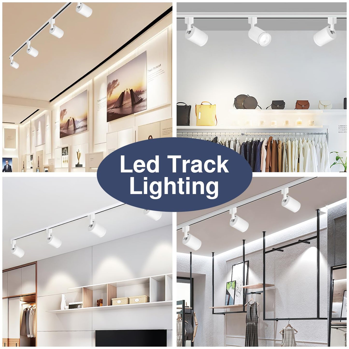 Be Studied 10W LED Track Lighting Heads – L-Type Adjustable Ceiling Spotlights 3000K/4000K/5700K CRI90+ 6-Pack White