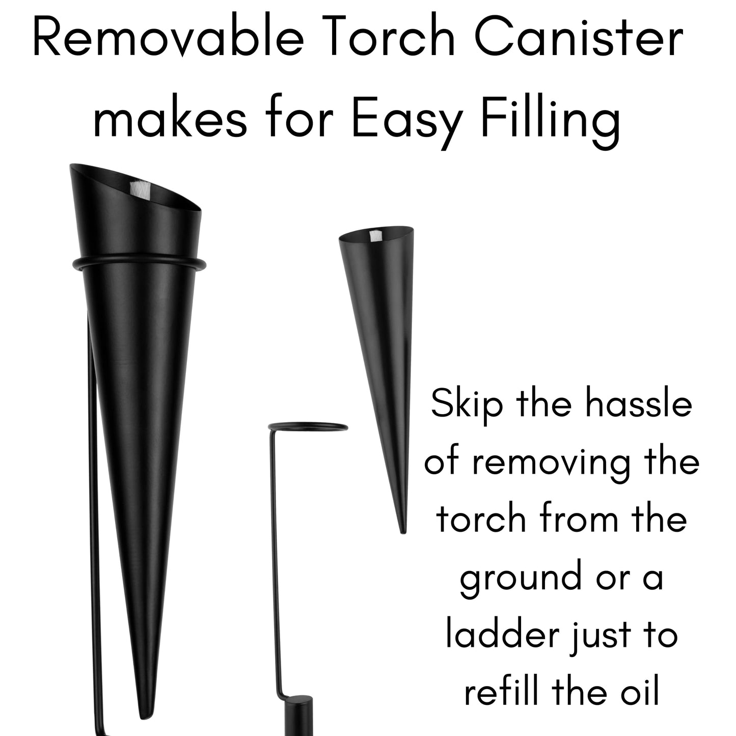 BIRDROCK HOME Outdoor Torches, 4 Pack – Weather-Resistant, Modern Design, Durable, Citronella Oil Compatible for Patio, Backyard, Pathway