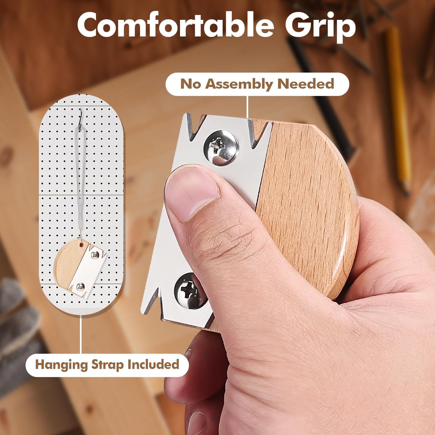 DRAXZOR Edge Banding Trimmer, Upgraded Veneer Edge Cutter with Wooden Handle, 3 Replacement Blades, for PVC, Laminate, Plywood & Melamine