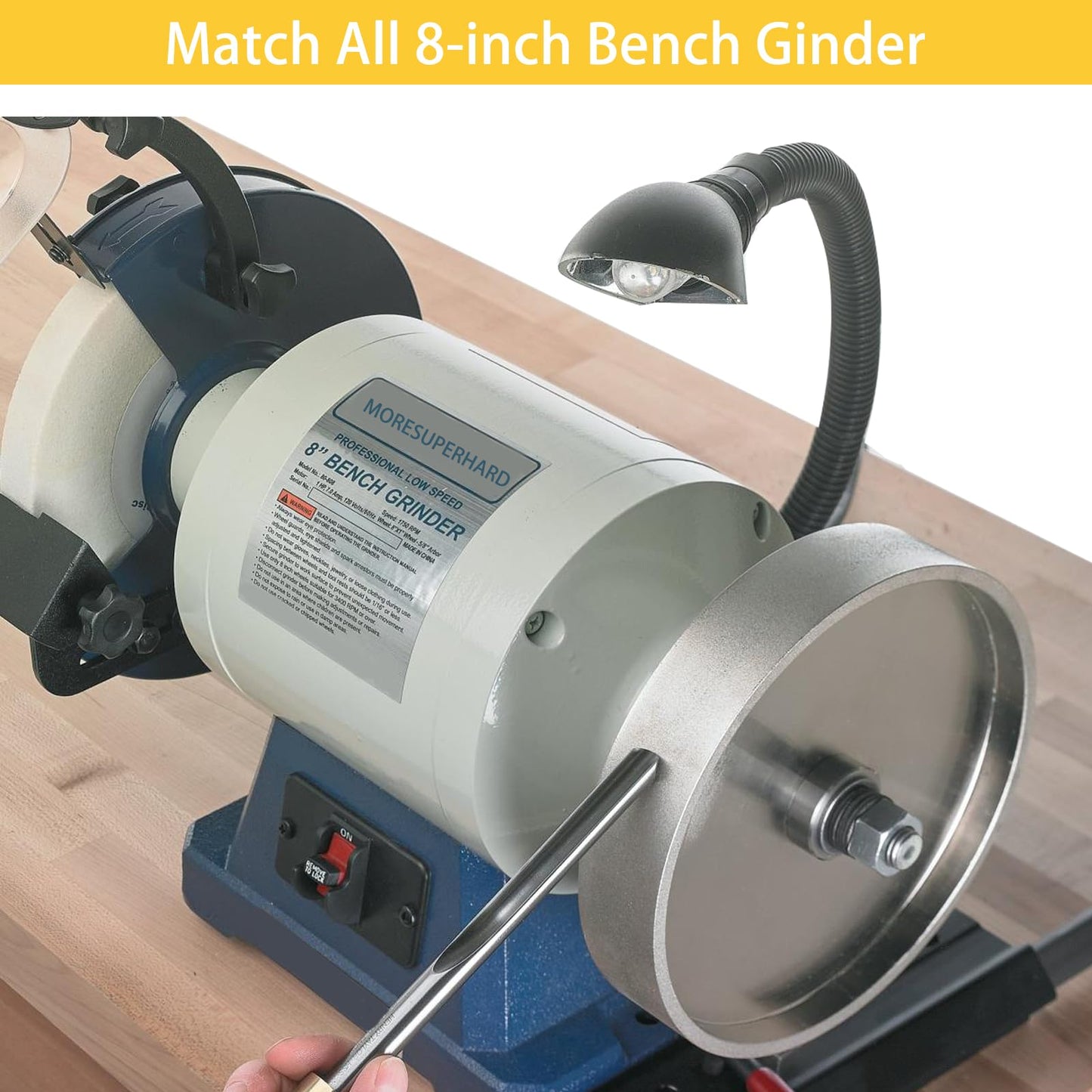 CBN Grinding Wheel 8 inch 180 Grit,1" Wide,5/8" Arbor,Suitable for All Kinds of 8 inch Bench Grinders(180 Grit)