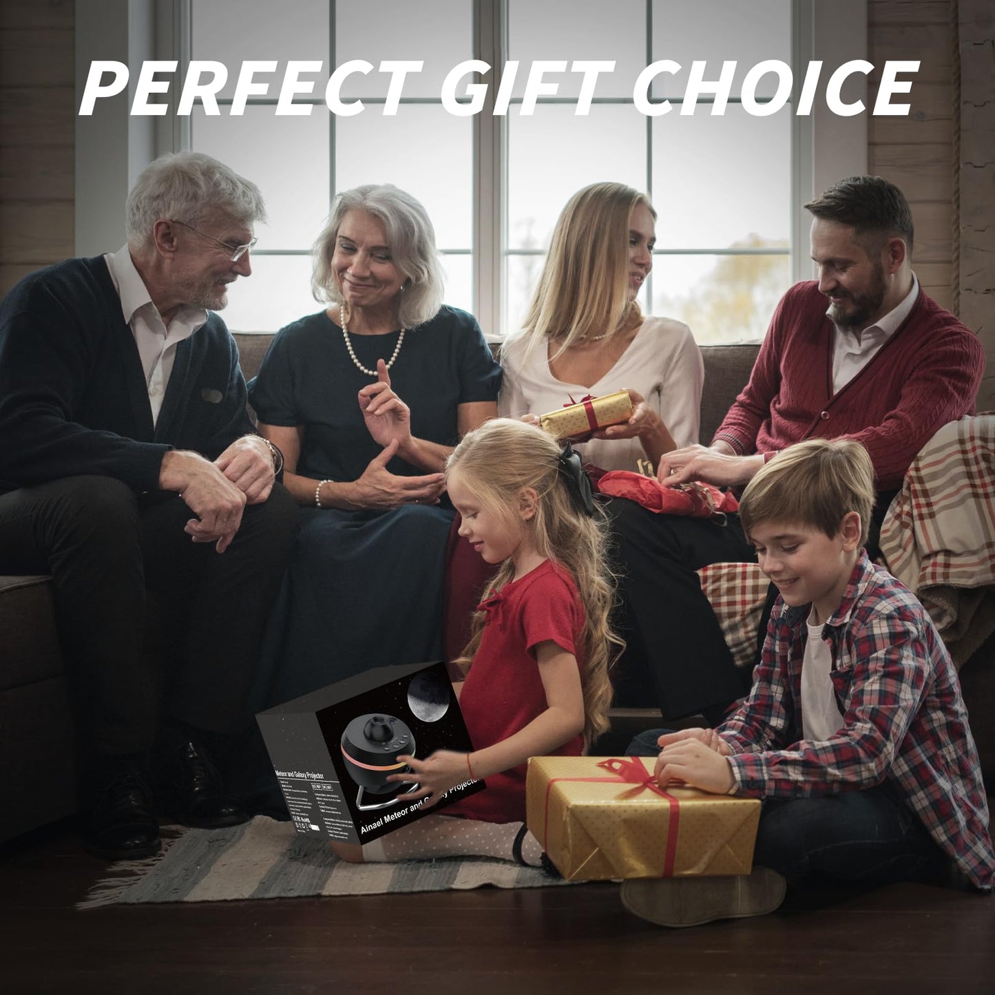 Ainael Galaxy Projector Star Night Light, Planetarium Space Ceiling Projector with Light Strip, Meteor & Galaxy for Bedroom, Kids & Adults (Black)