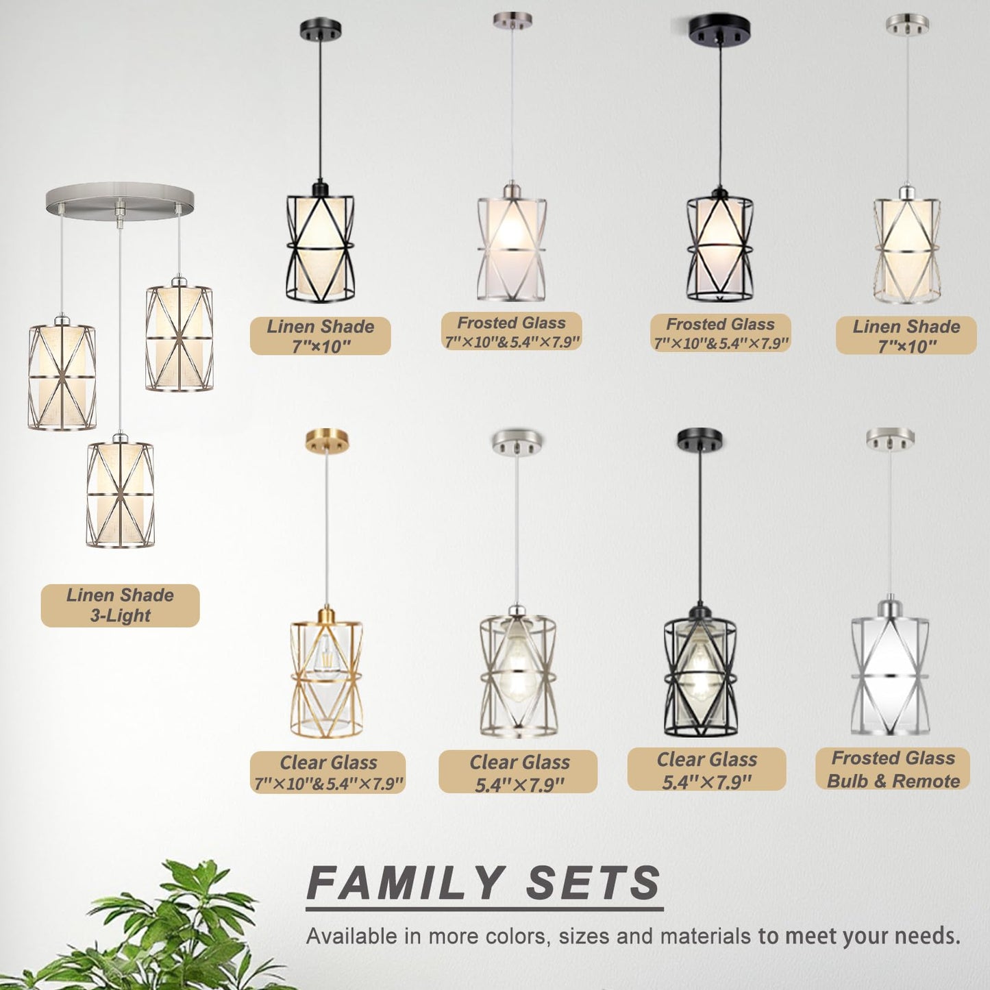 Zlierop Modern Cylindrical Pendant Light, Frosted Glass Brushed Nickel, Hanging Kitchen Island Lighting for Dining, Foyer & Entryway