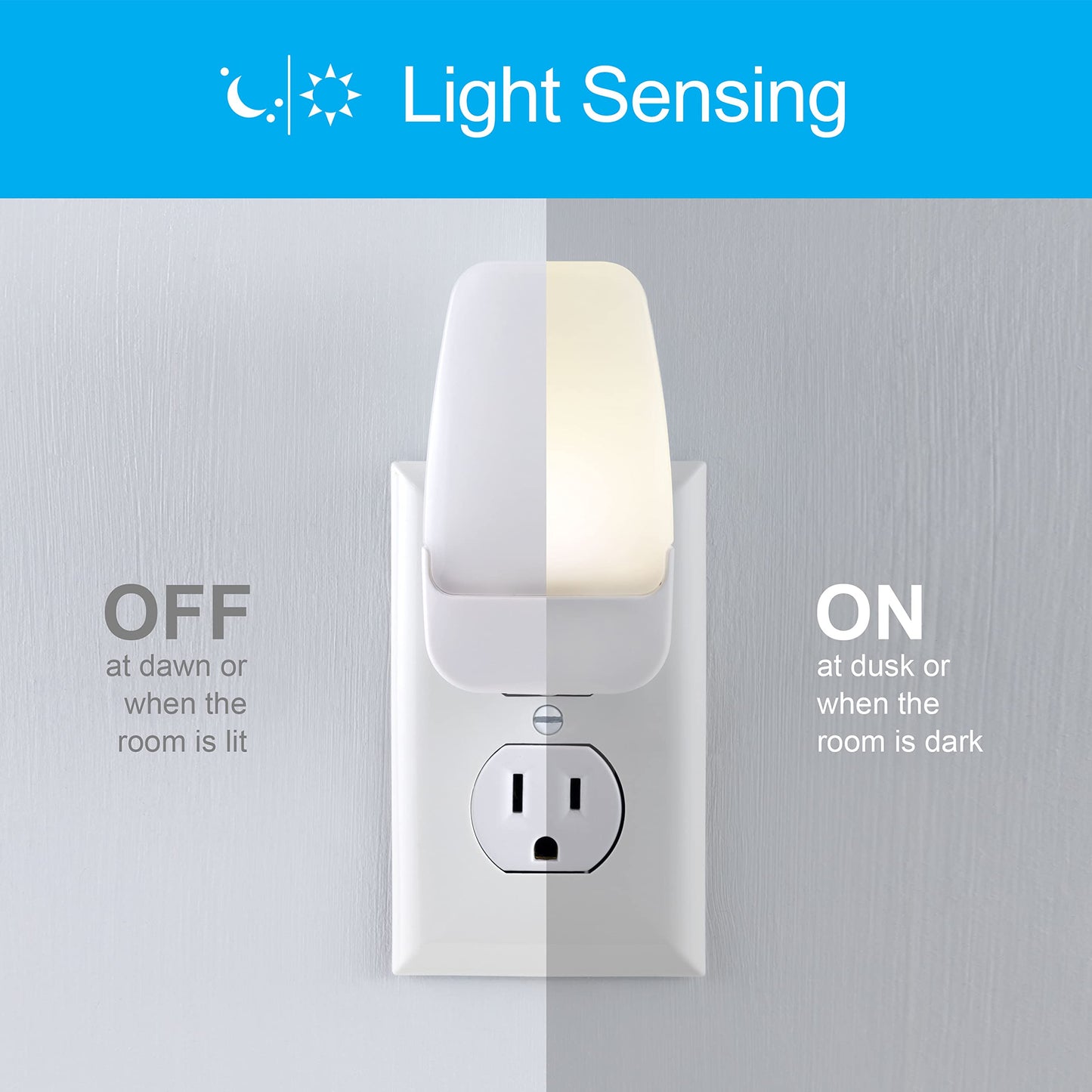GE LED Night Light 2 Pack, Plug-In Dusk-to-Dawn Sensor, Warm White, Ambient Lighting for Bedroom, Bathroom, Nursery, Hallway, Kitchen