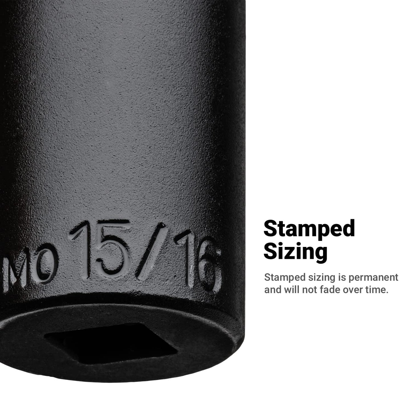 Capri Tools CP53053 1/2-Inch Shallow Impact Socket, 3/8-Inch Drive, 6-Point, SAE