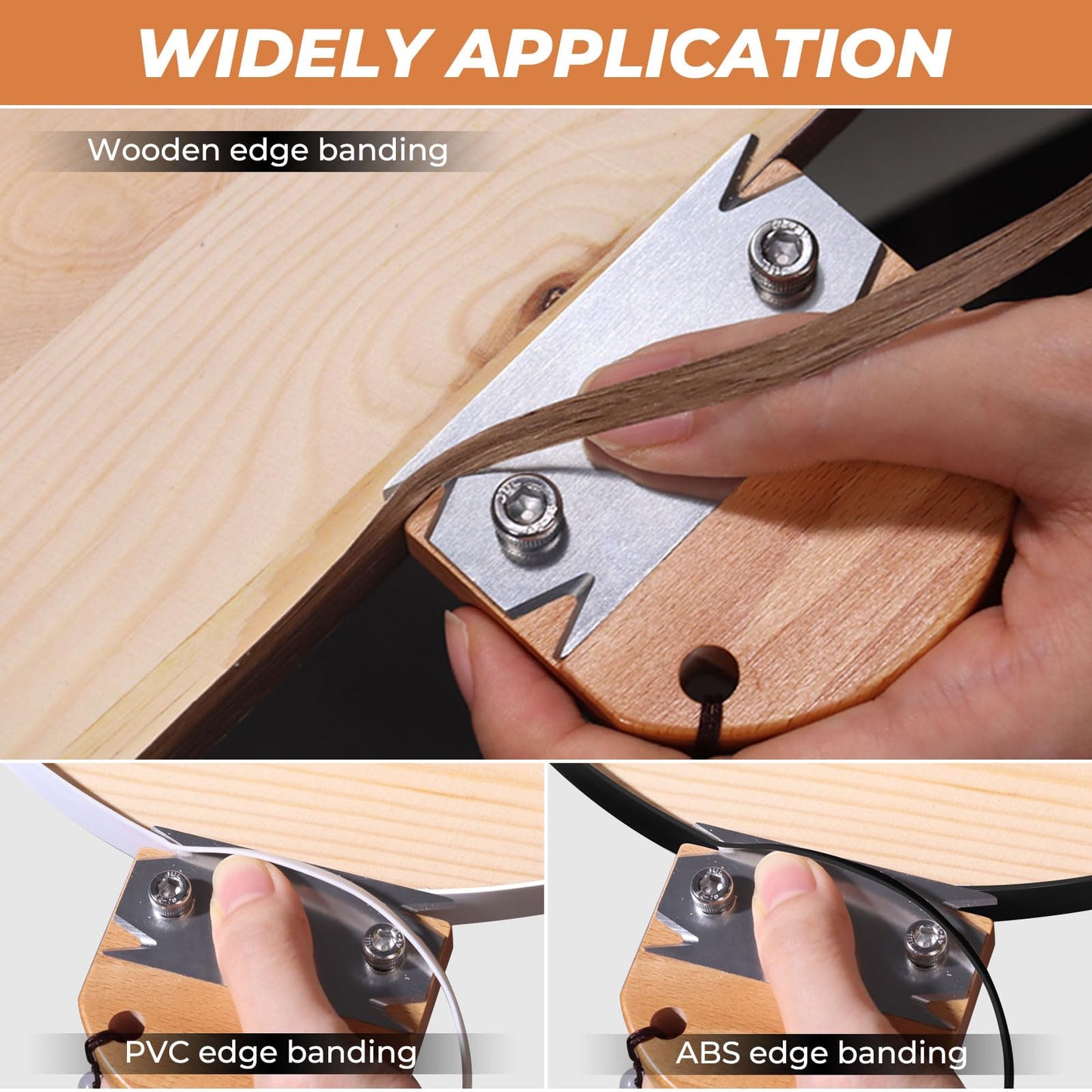 Edge Banding Trimmer & Planer - 2PCS Replacement Blades, Deburring, Chamfering & Trimming