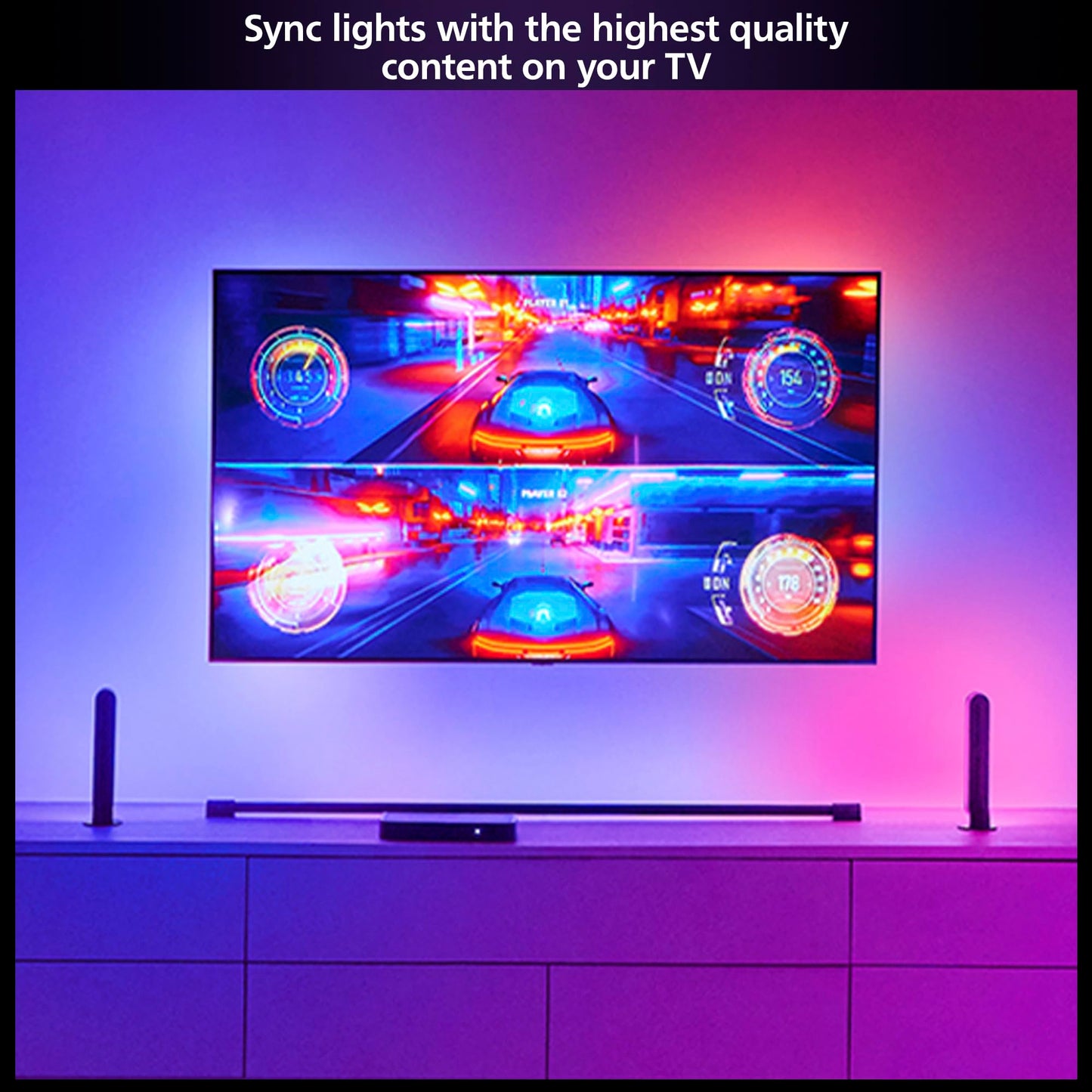 Philips Hue Play HDMI Sync Box 8K – Sync Up to 10 Hue Lights with Games, Movies & Music, Dolby Vision HDR10+, Requires Hue Bridge