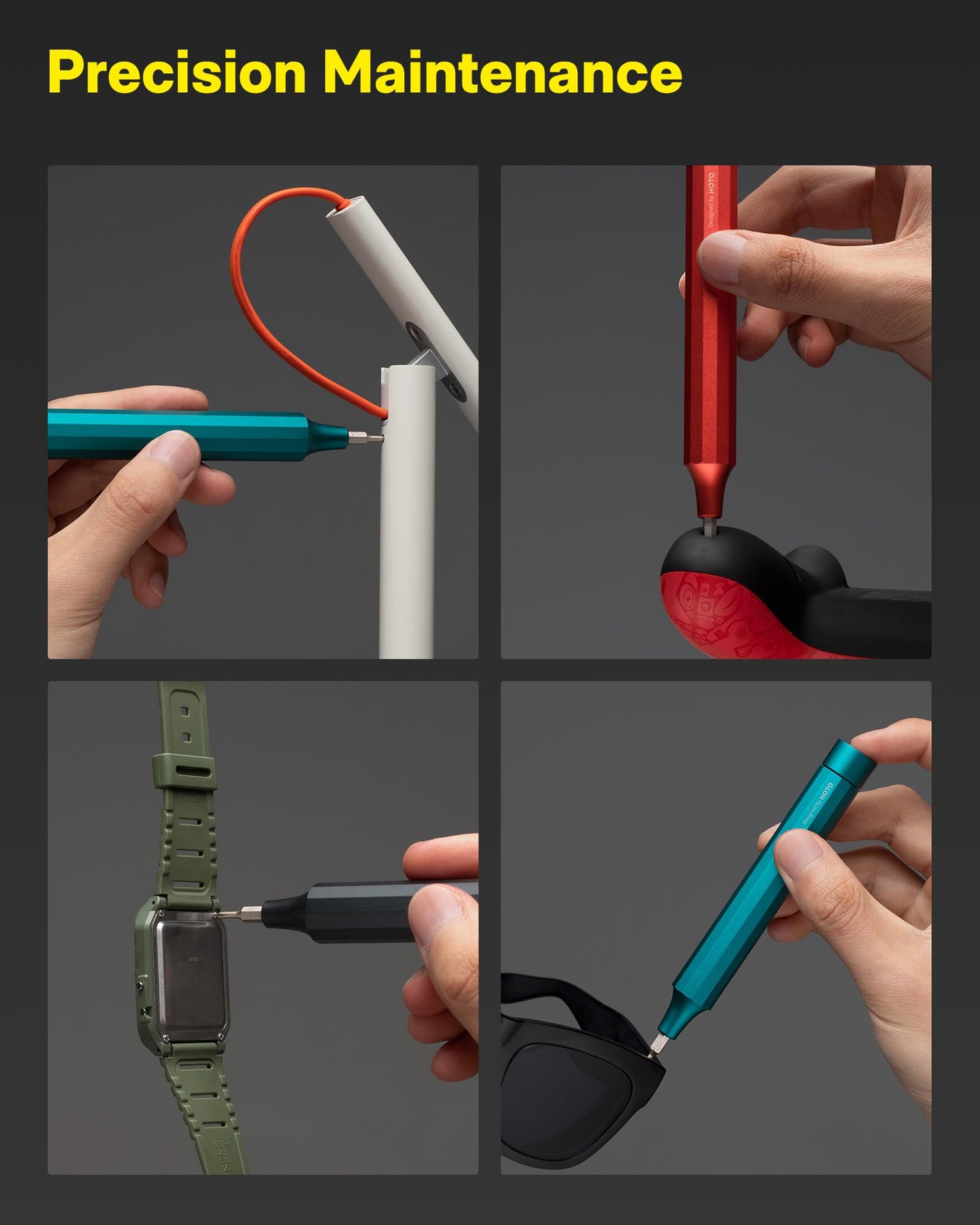 HOTO 24-in-1 Magnetic Precision Screwdriver Set, Mini EDC Pen for Electronics, Watches, Phones, Laptops, Cameras – Cinnabar Red