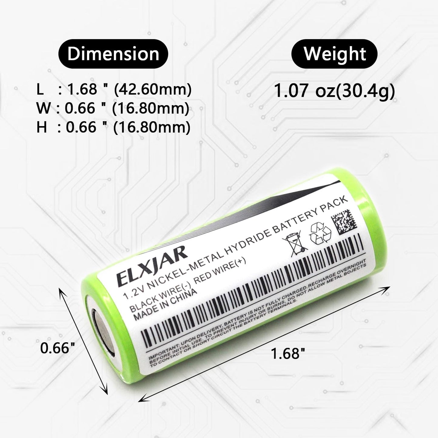 YUTSUJO (5-Pack) 1.2V 2000mAh 4/5A Ni-MH Battery Pack Replacement for Lithonia ELB-1210N ELB-1201N KR-1200AUL ASC0086 Exit Sign Emergency Light