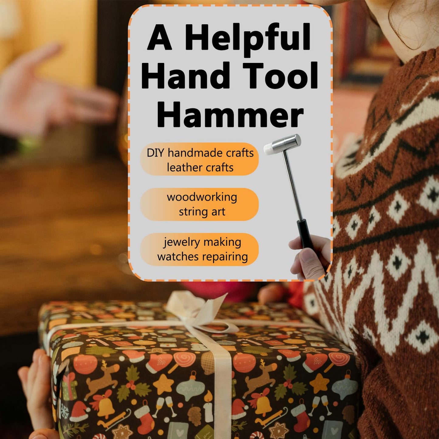 Lightweight Hammer for Home Project, Small Hammer for Jewelry Making, Little Craft Mallet for Small Projects, Watch, Woodworking, DIY, Leather